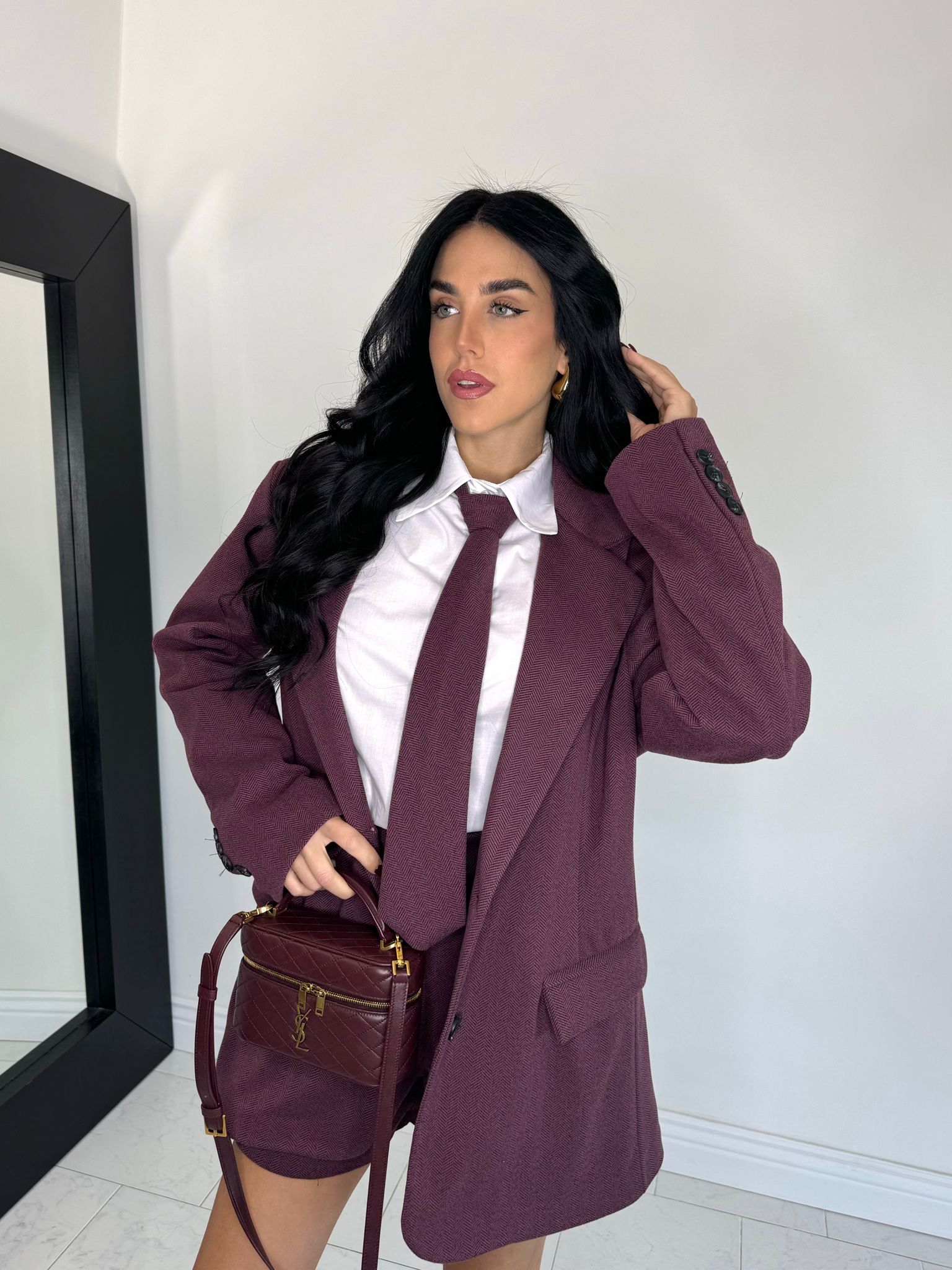Blazer scozia bordeaux