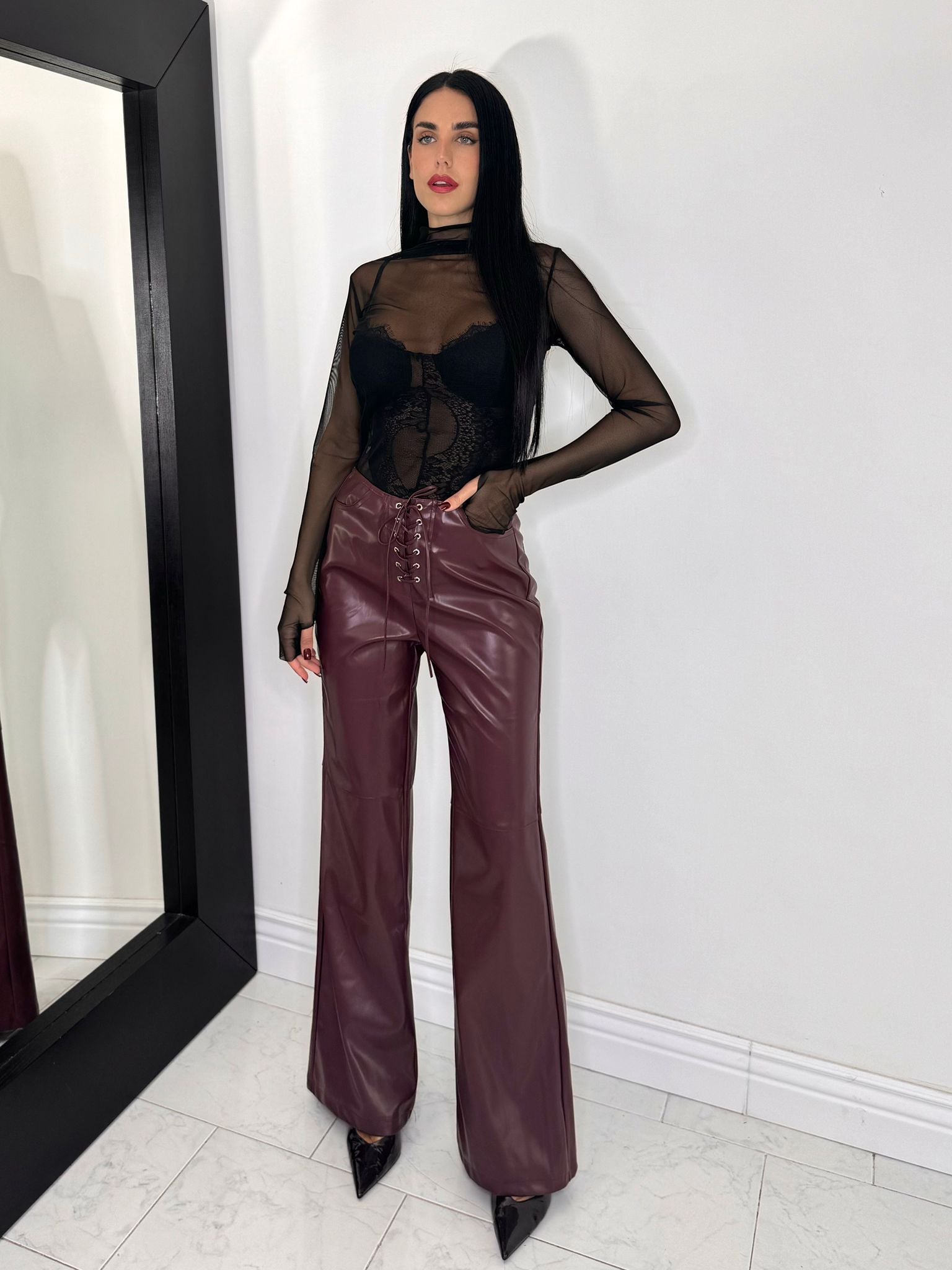 Pantalone incrocio bordeaux