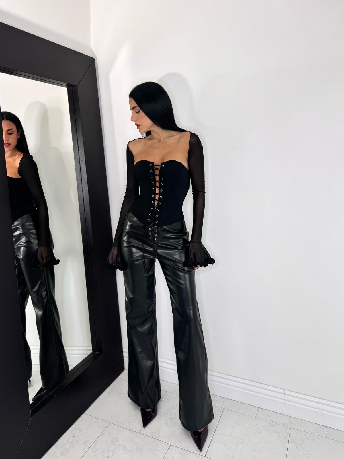 Pantalone incrocio nero