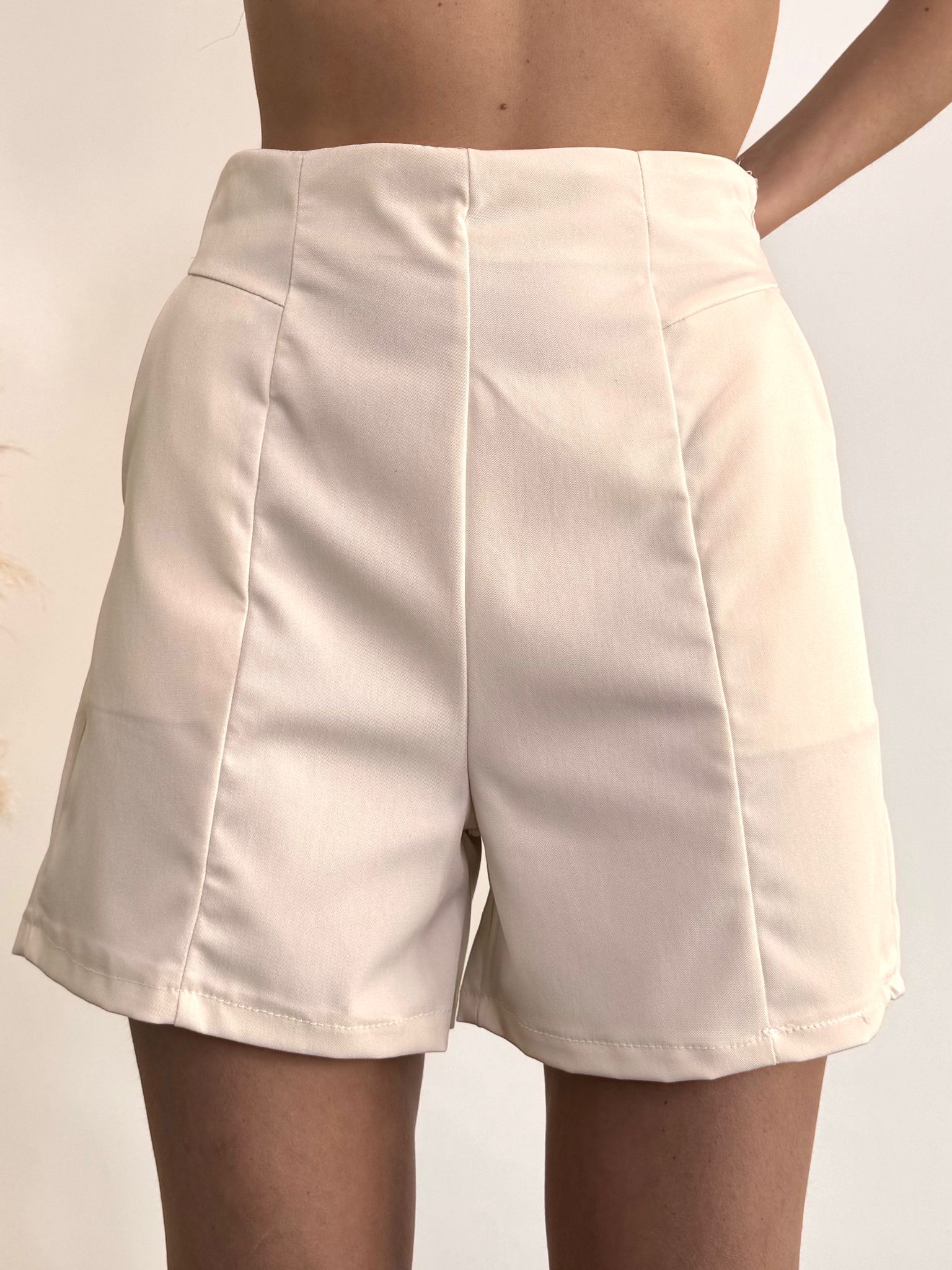 Pantaloncino cotone beige