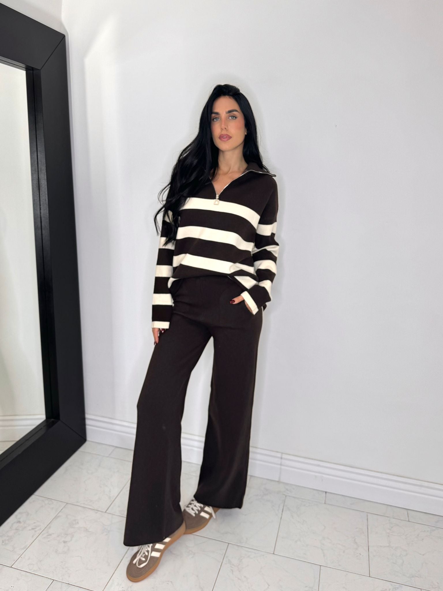 Cord set confy marrone