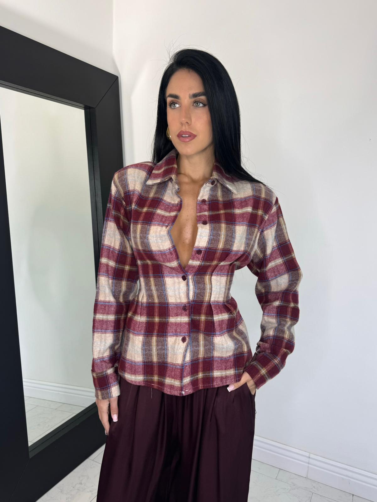Camicia stacco vita bordeaux
