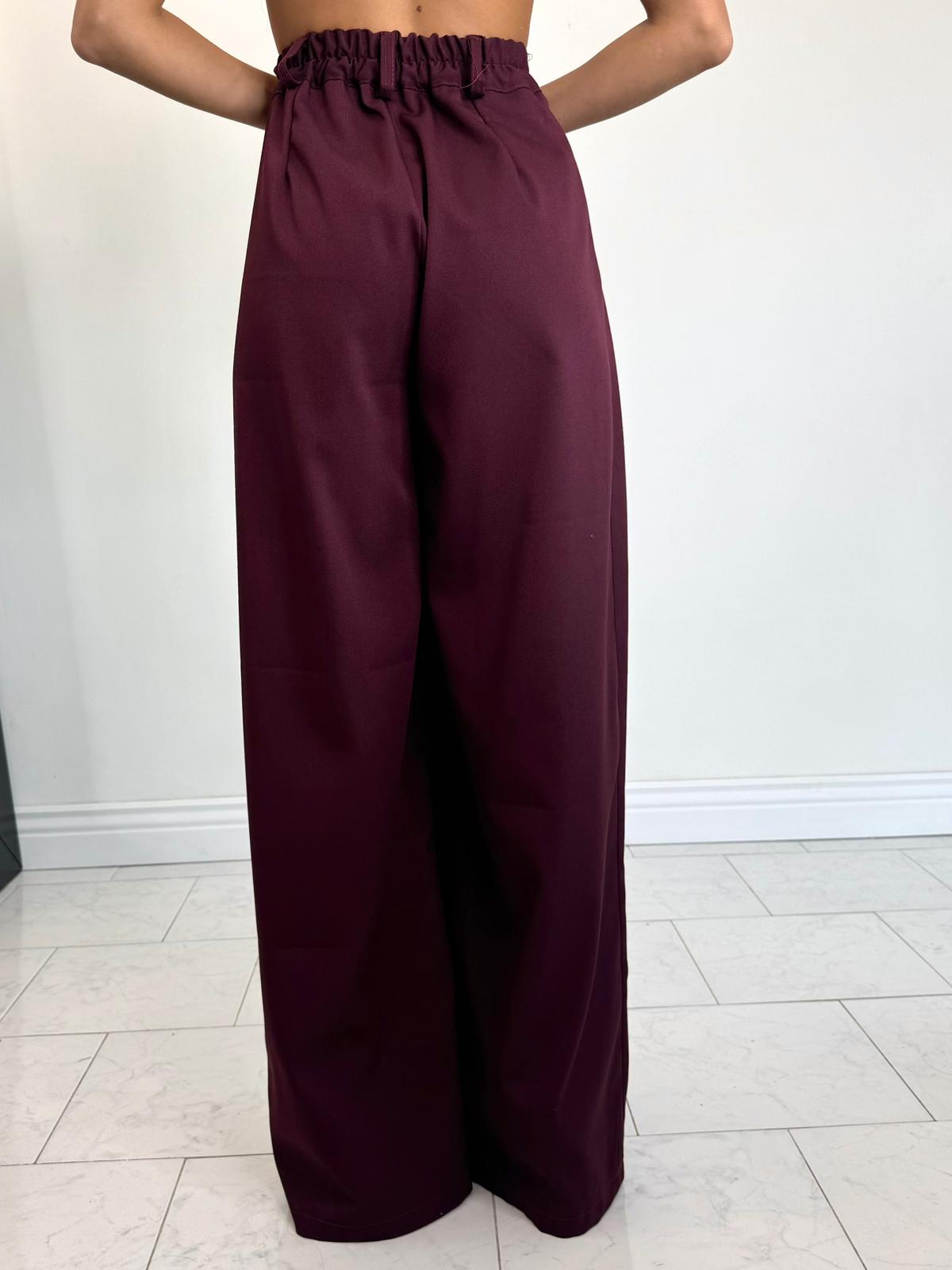 Pantalone asimmetrico bordeaux