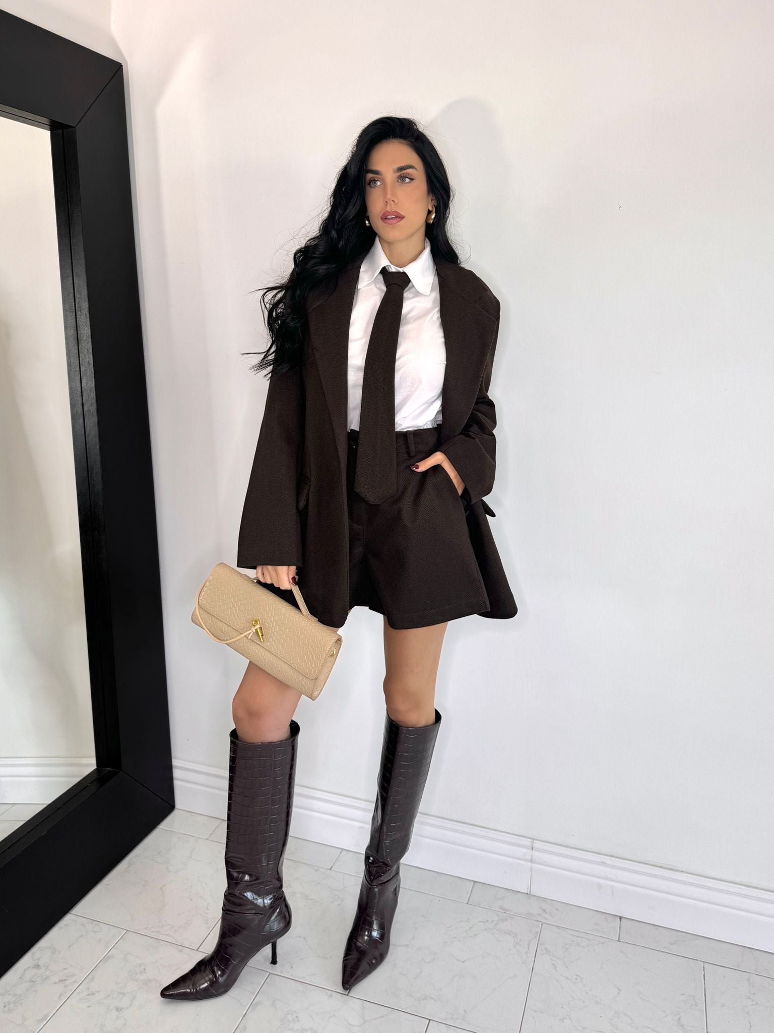 Blazer scozia marrone