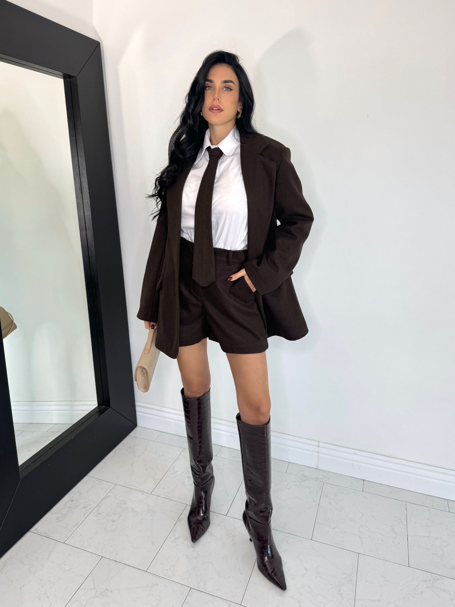 Blazer scozia marrone