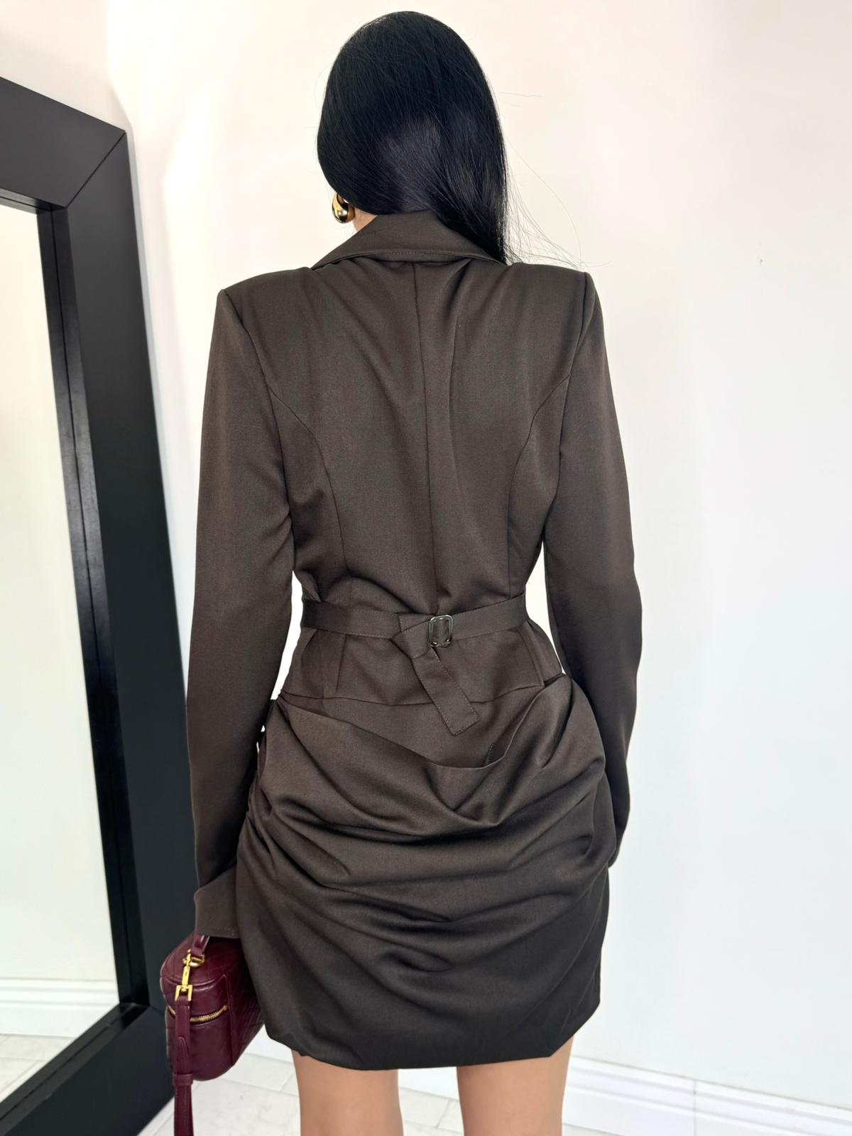 Abito camicia luna marrone