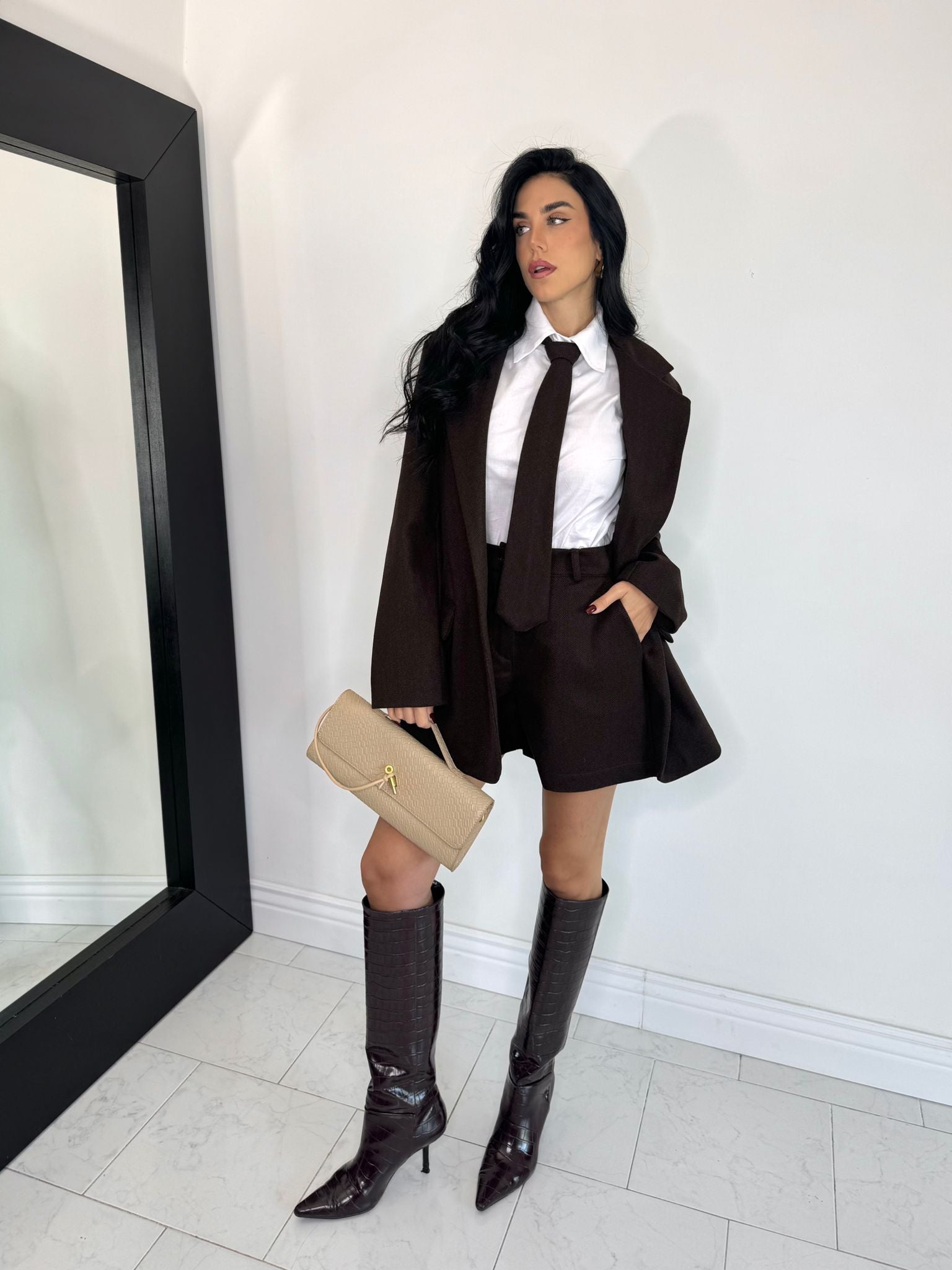 Blazer scozia marrone