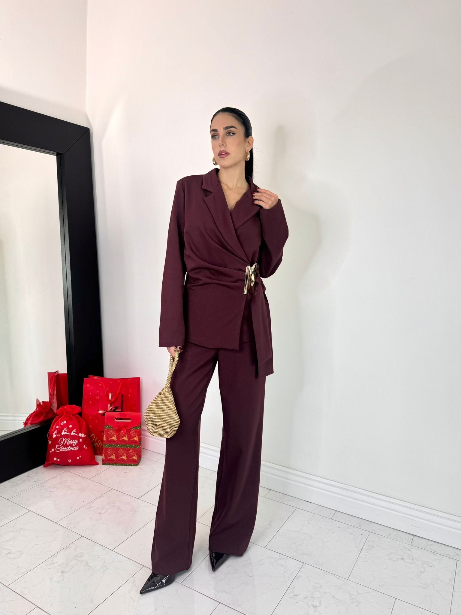 Tailleur holiday elegance bordeaux