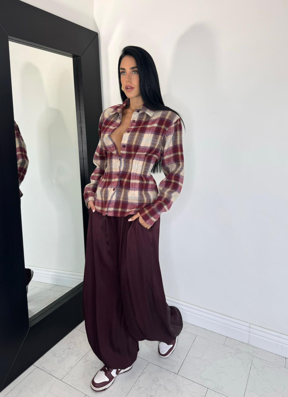Pantalone rossella bordeaux