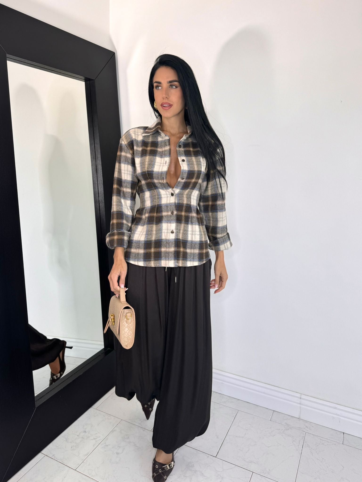 Pantalone rossella marrone