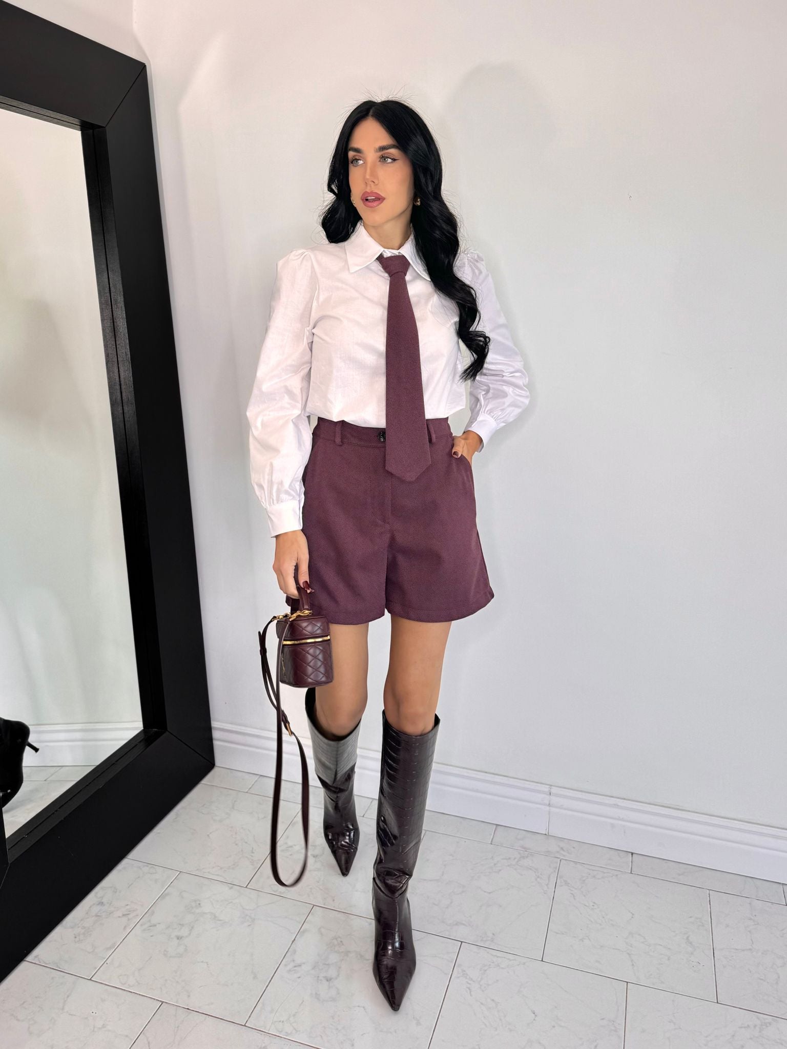 Cord set cravatta bordeaux