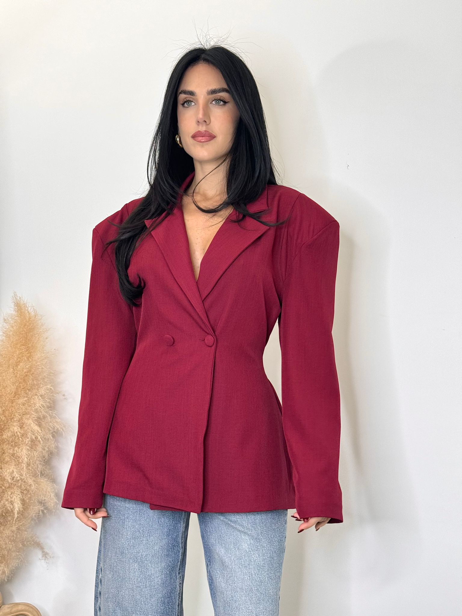 Blazer spalline bordeaux