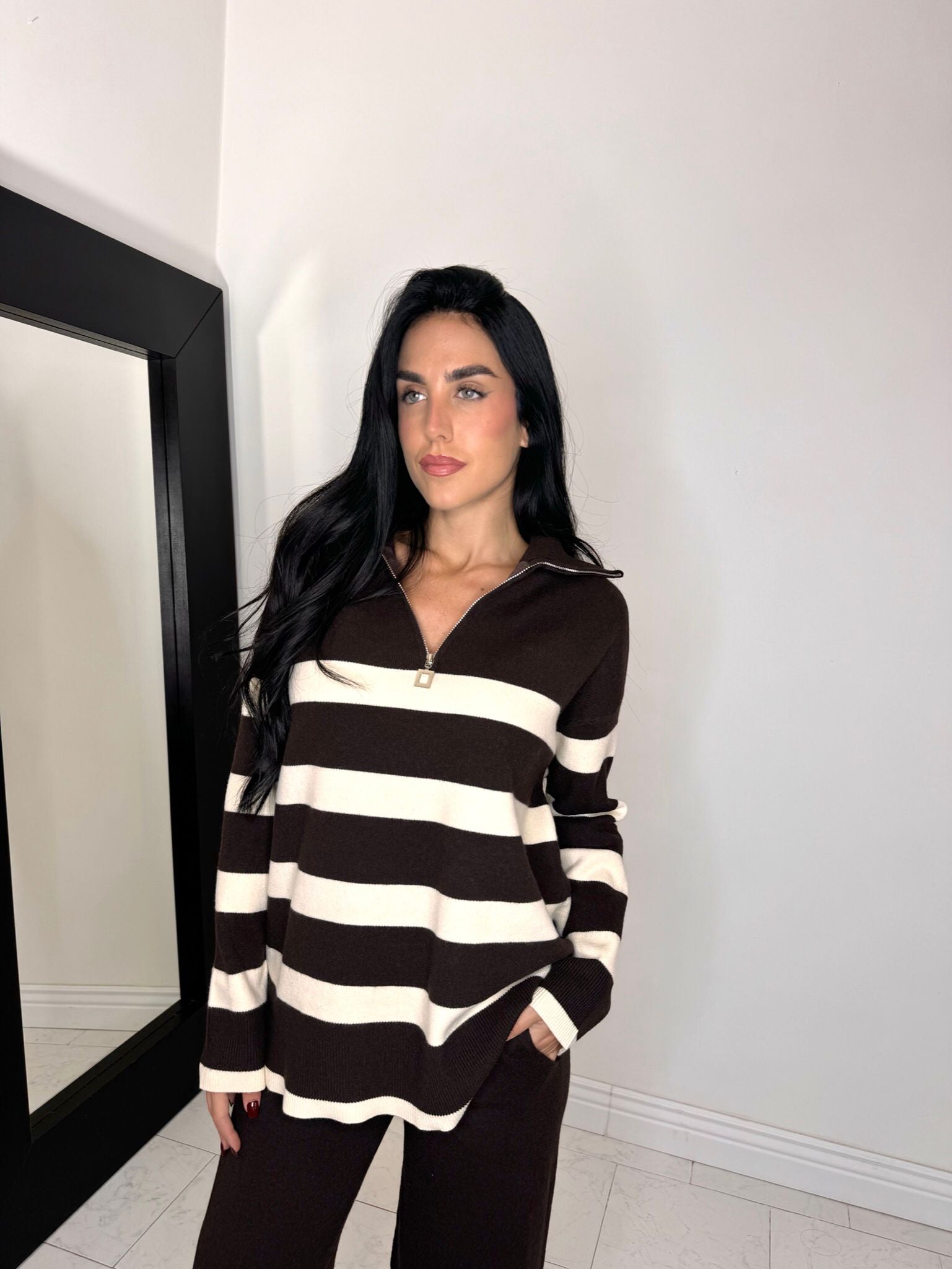 Cord set confy marrone