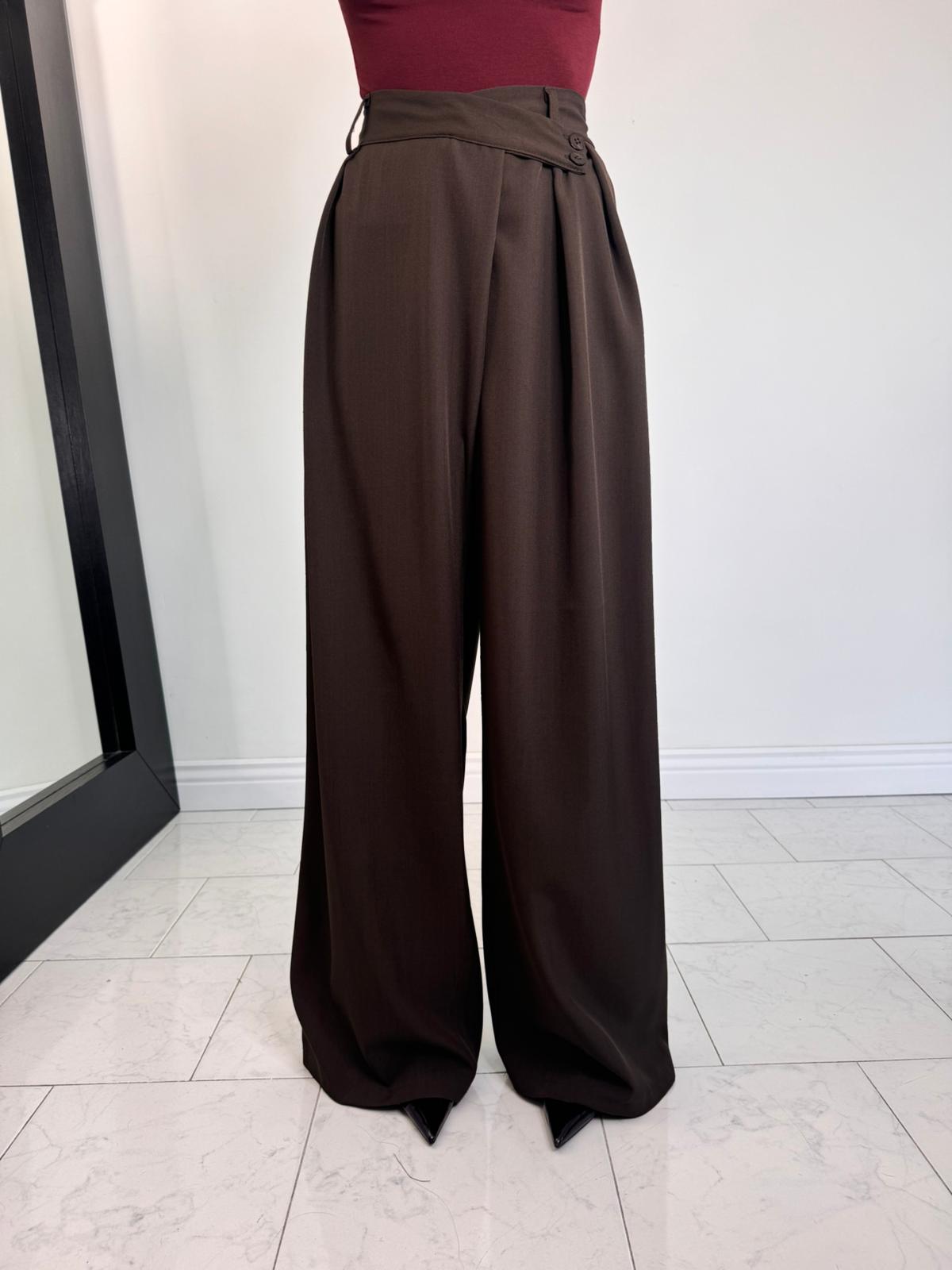 Pantalone asimmetrico marrone