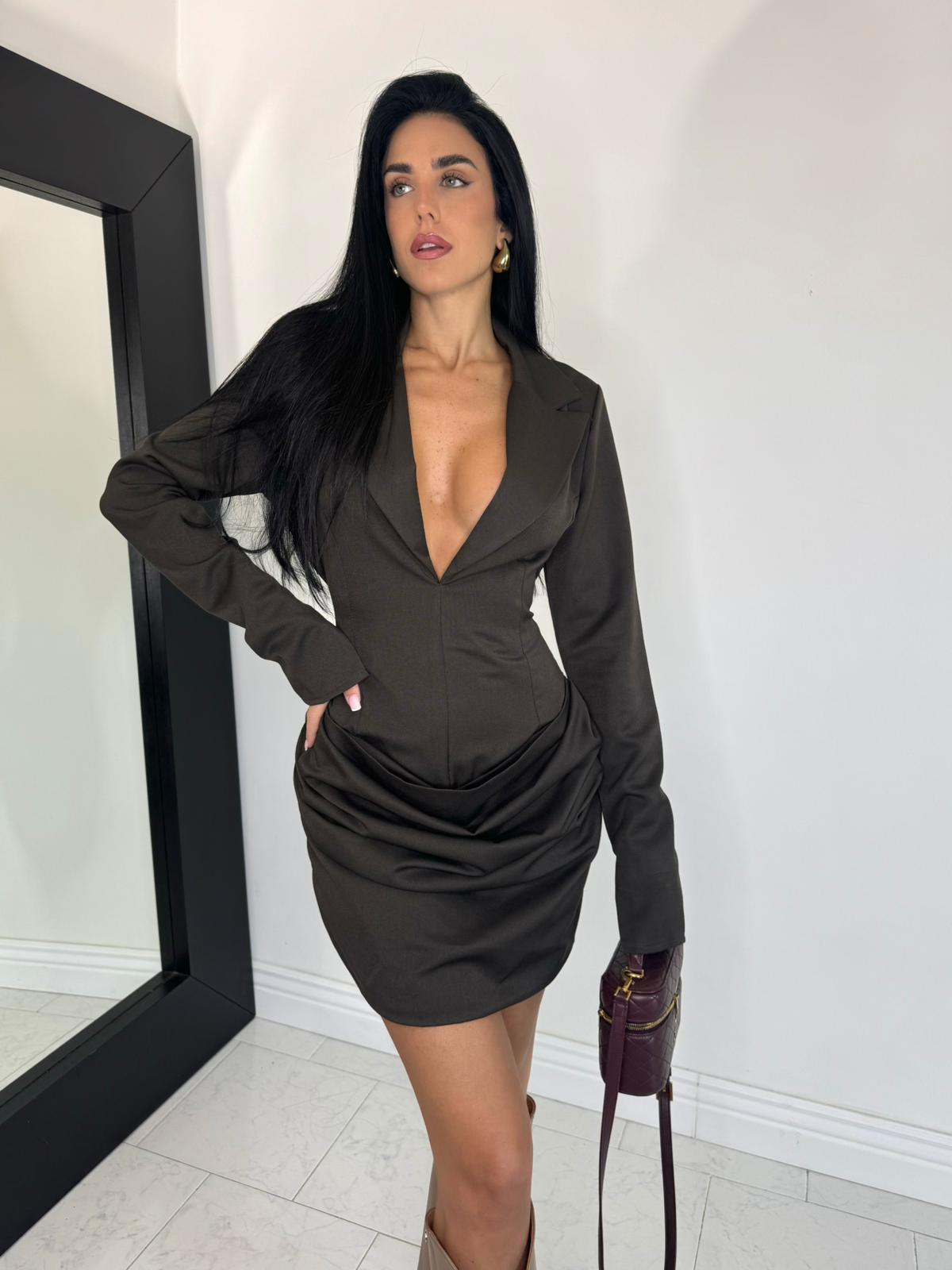 Abito camicia luna marrone