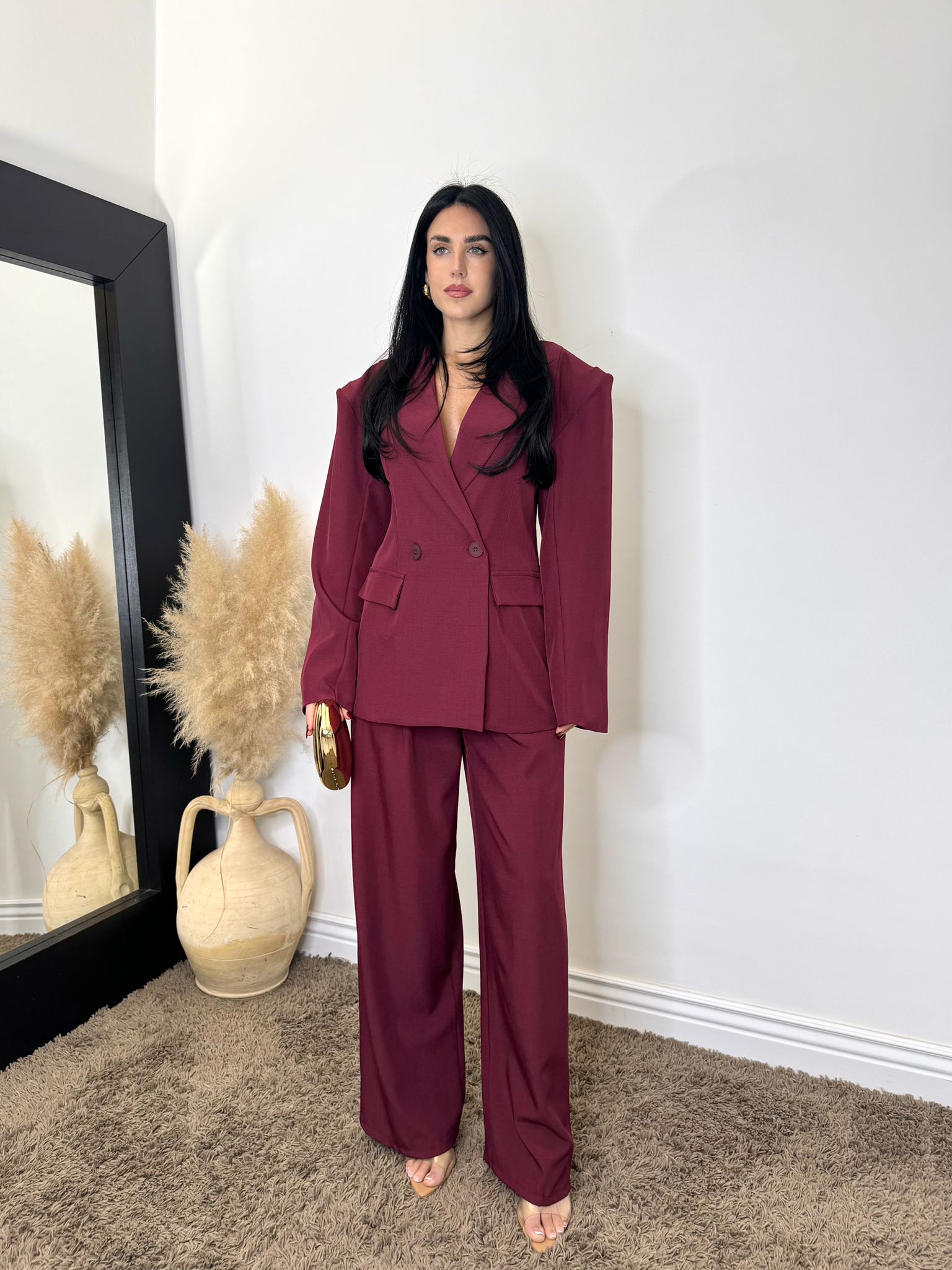 Tailleur spalline bordeaux