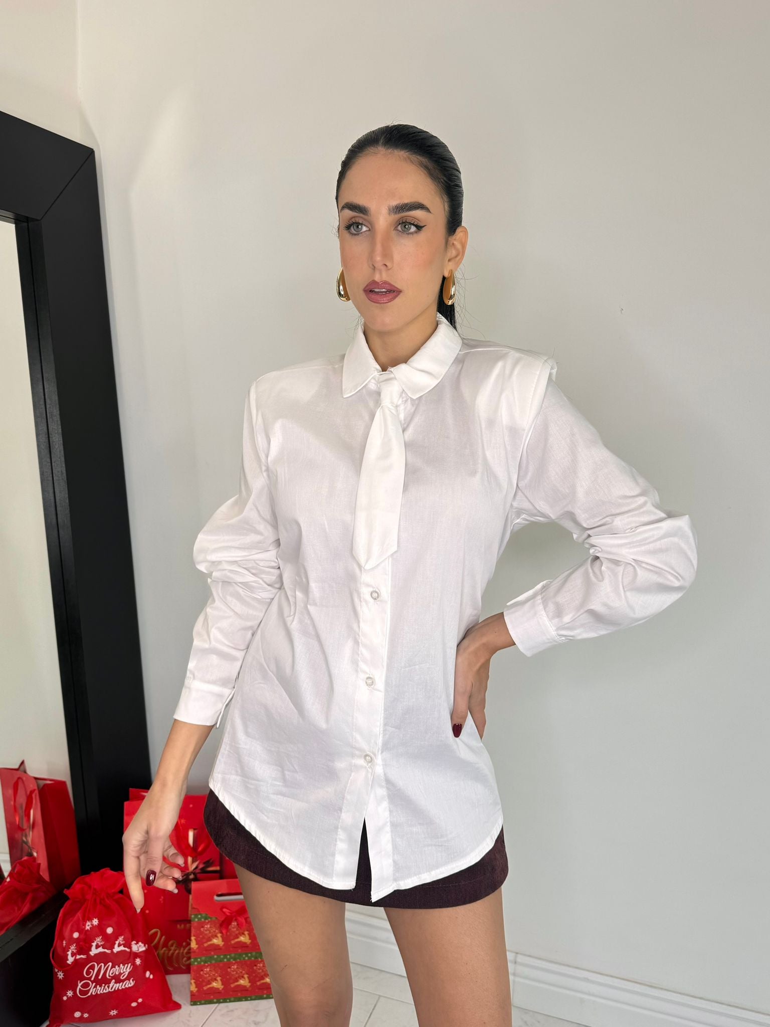 Camicia cravatta white