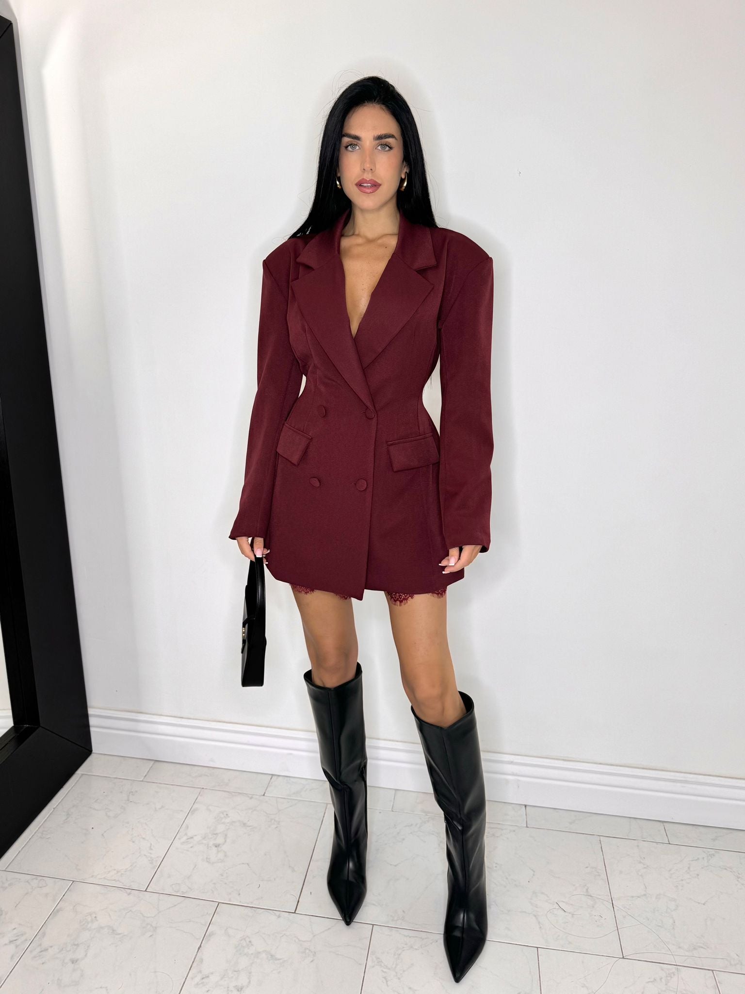 Blazer dress essence bordeaux