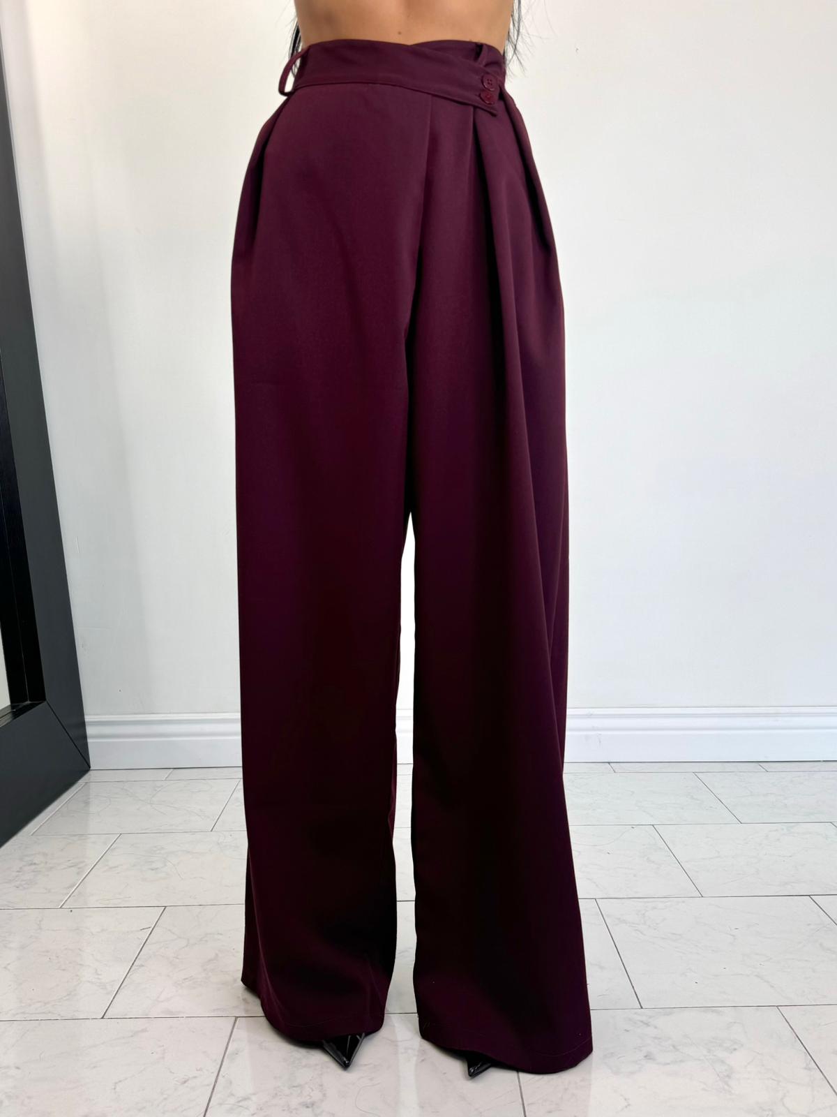 Pantalone asimmetrico bordeaux