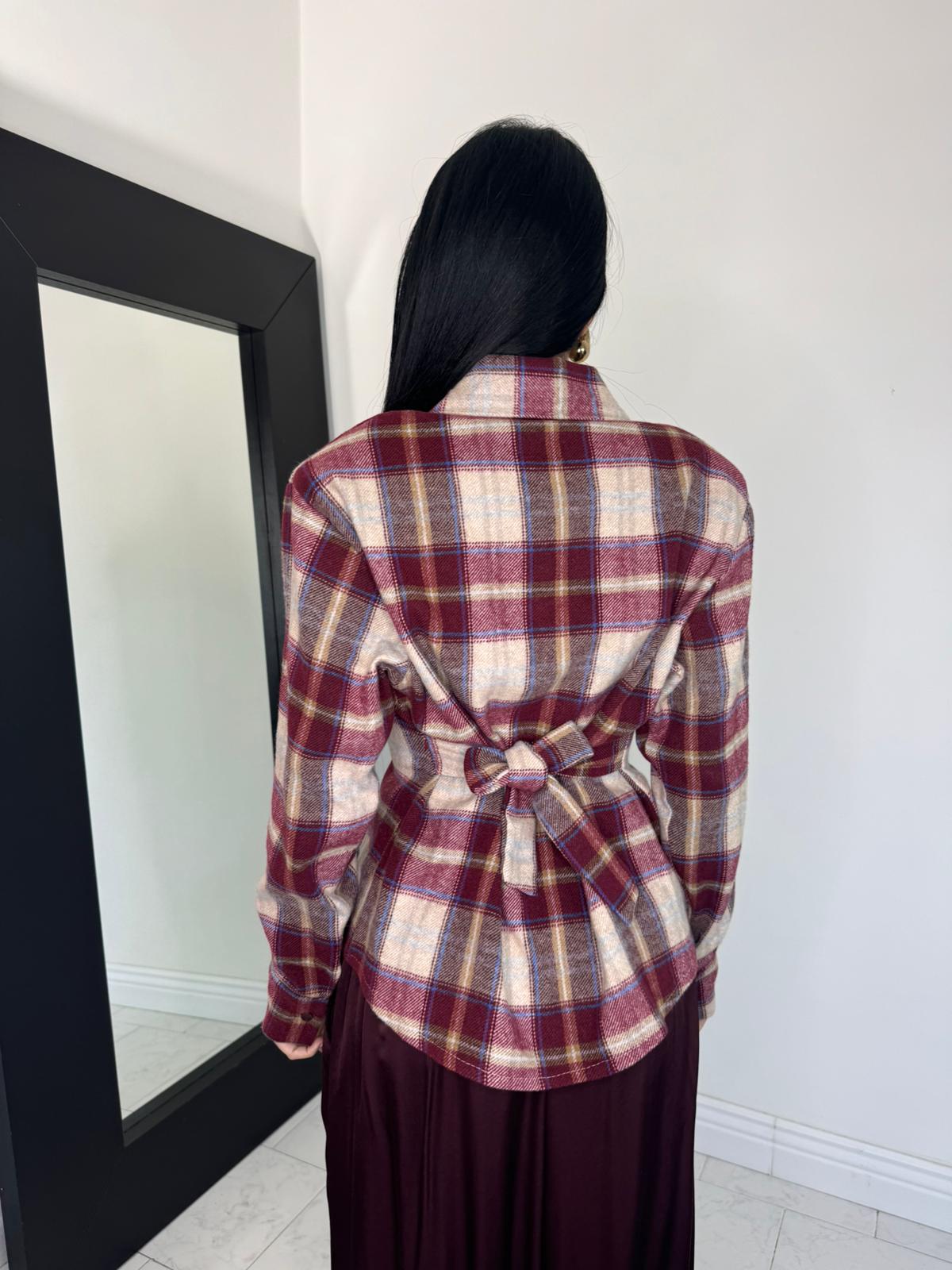 Camicia stacco vita bordeaux