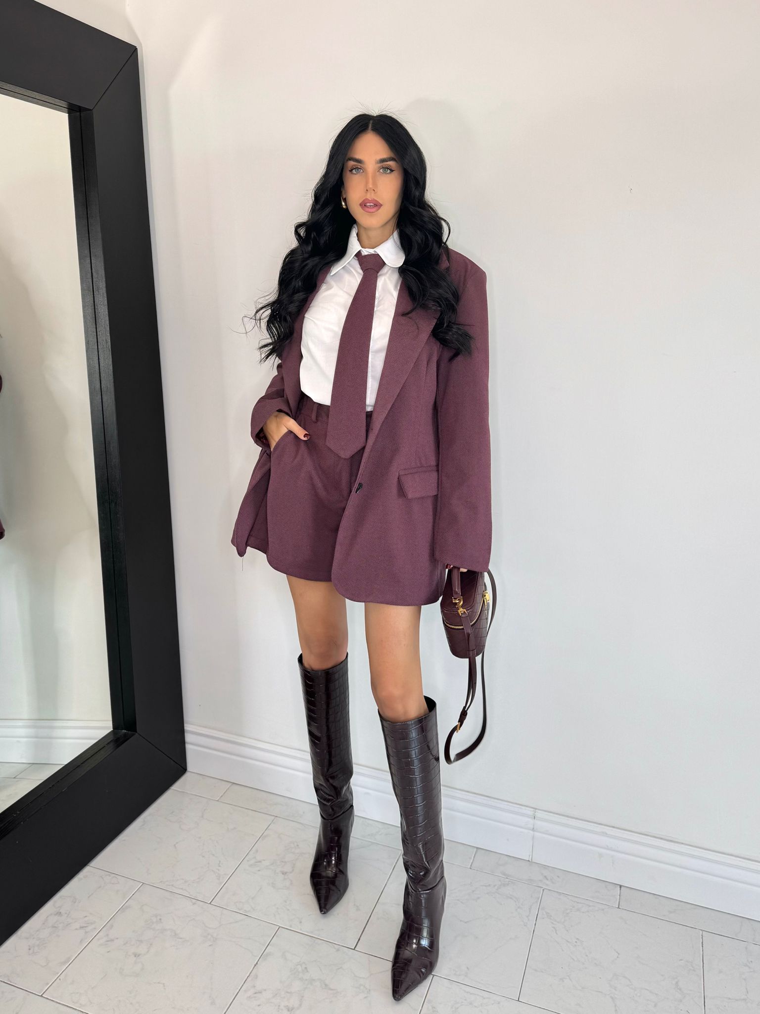 Blazer scozia bordeaux