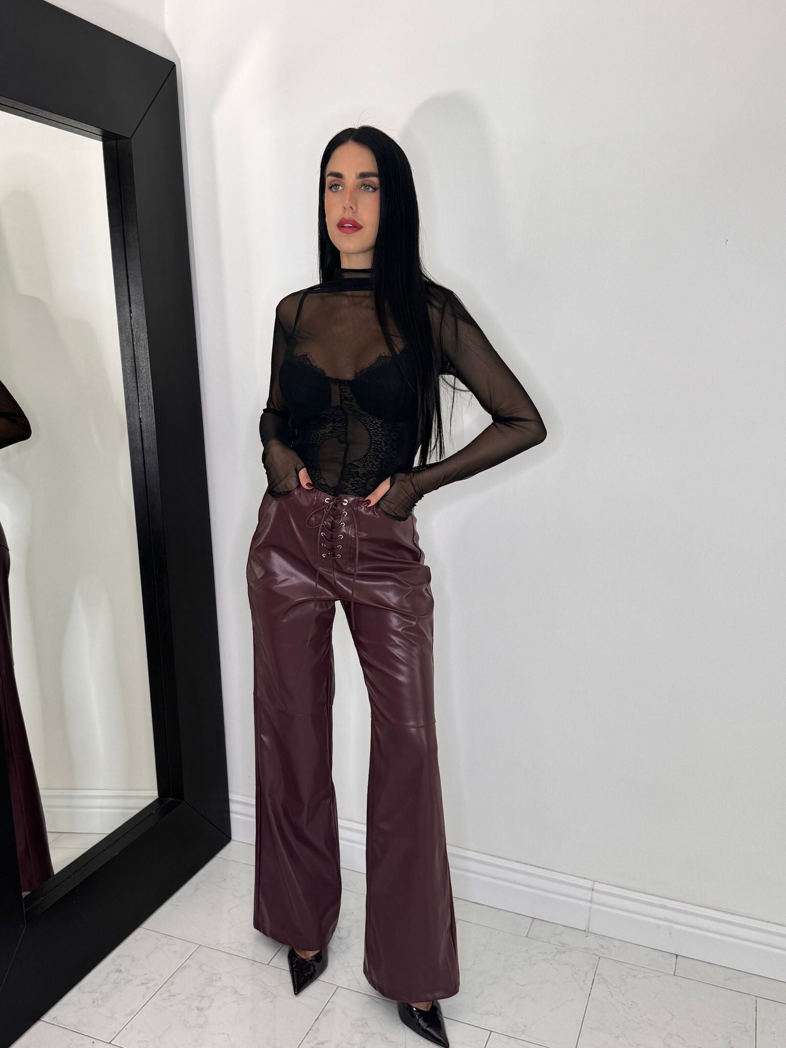 Pantalone incrocio bordeaux