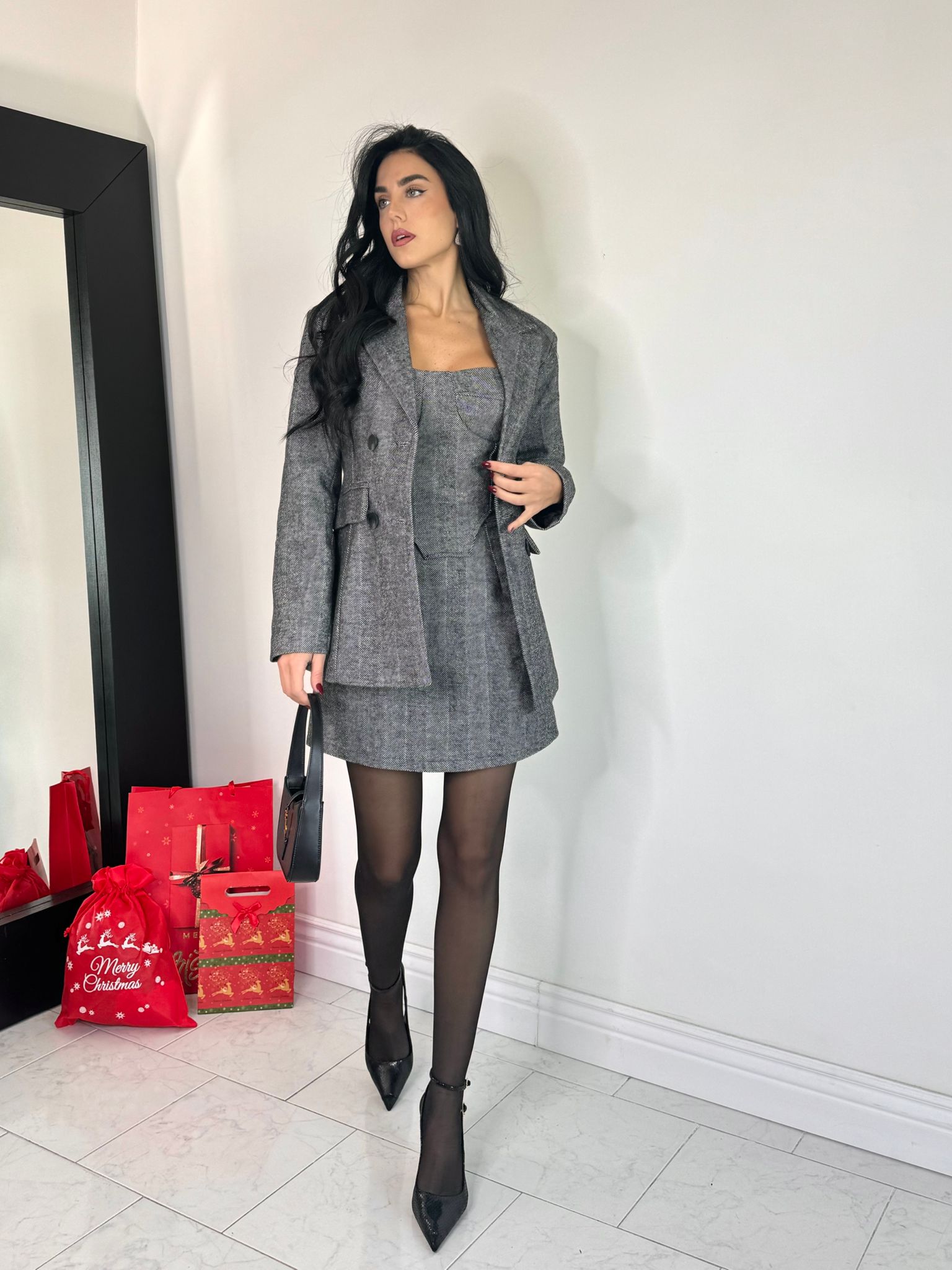 Blazer lana rasata doppiopetto