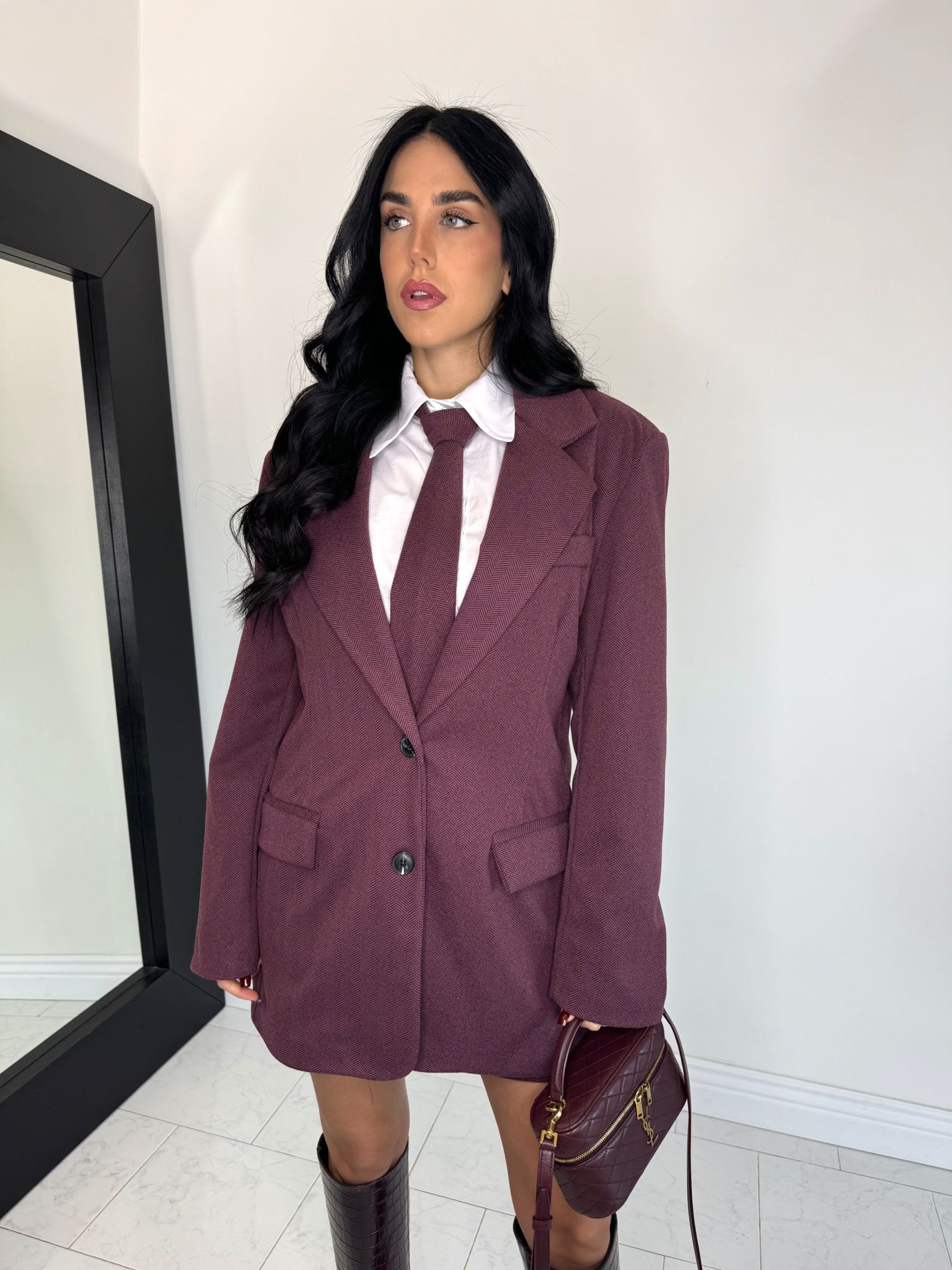 Blazer scozia bordeaux