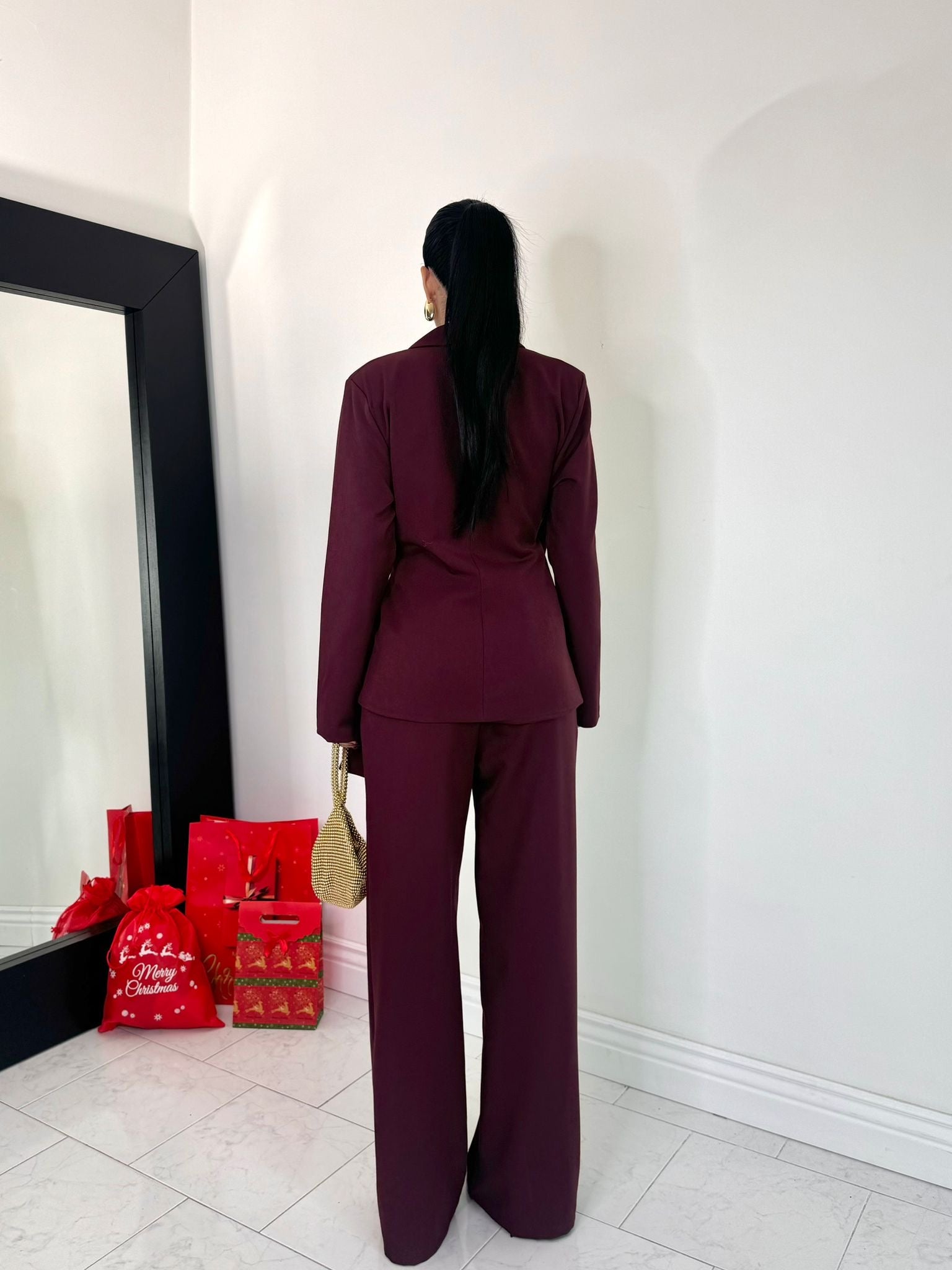 Tailleur holiday elegance bordeaux