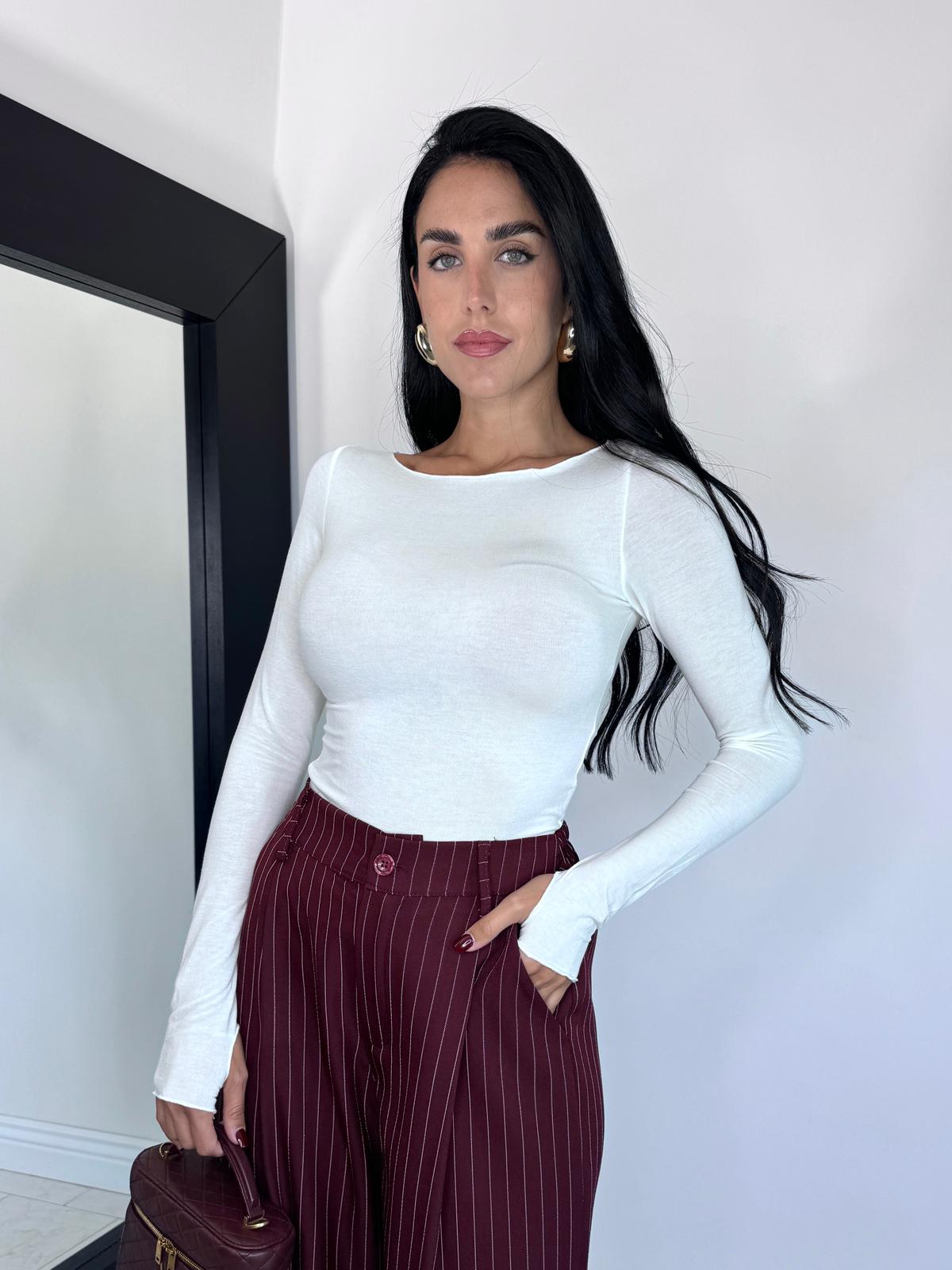 Body scollo rotondo bianco