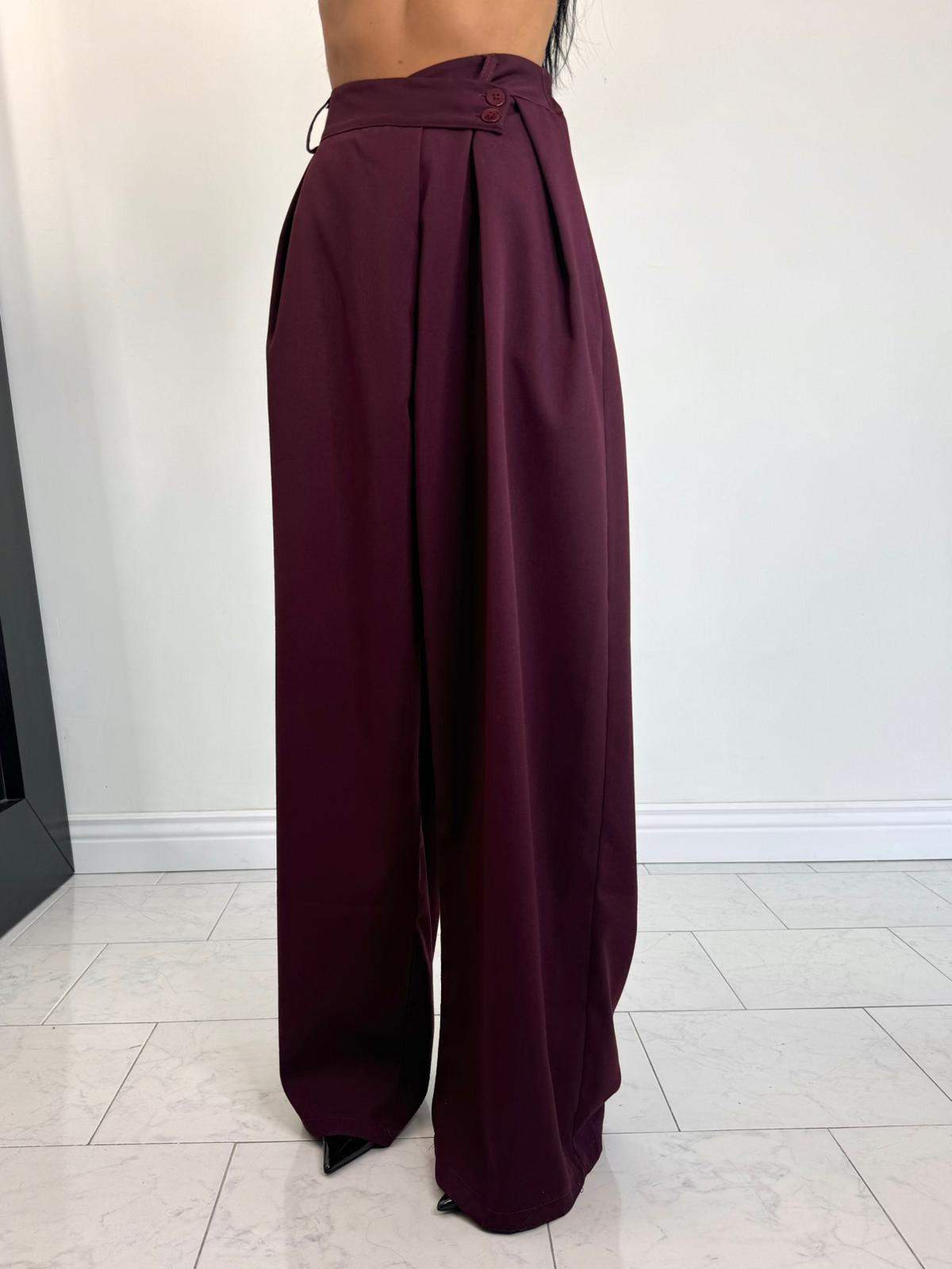 Pantalone asimmetrico bordeaux