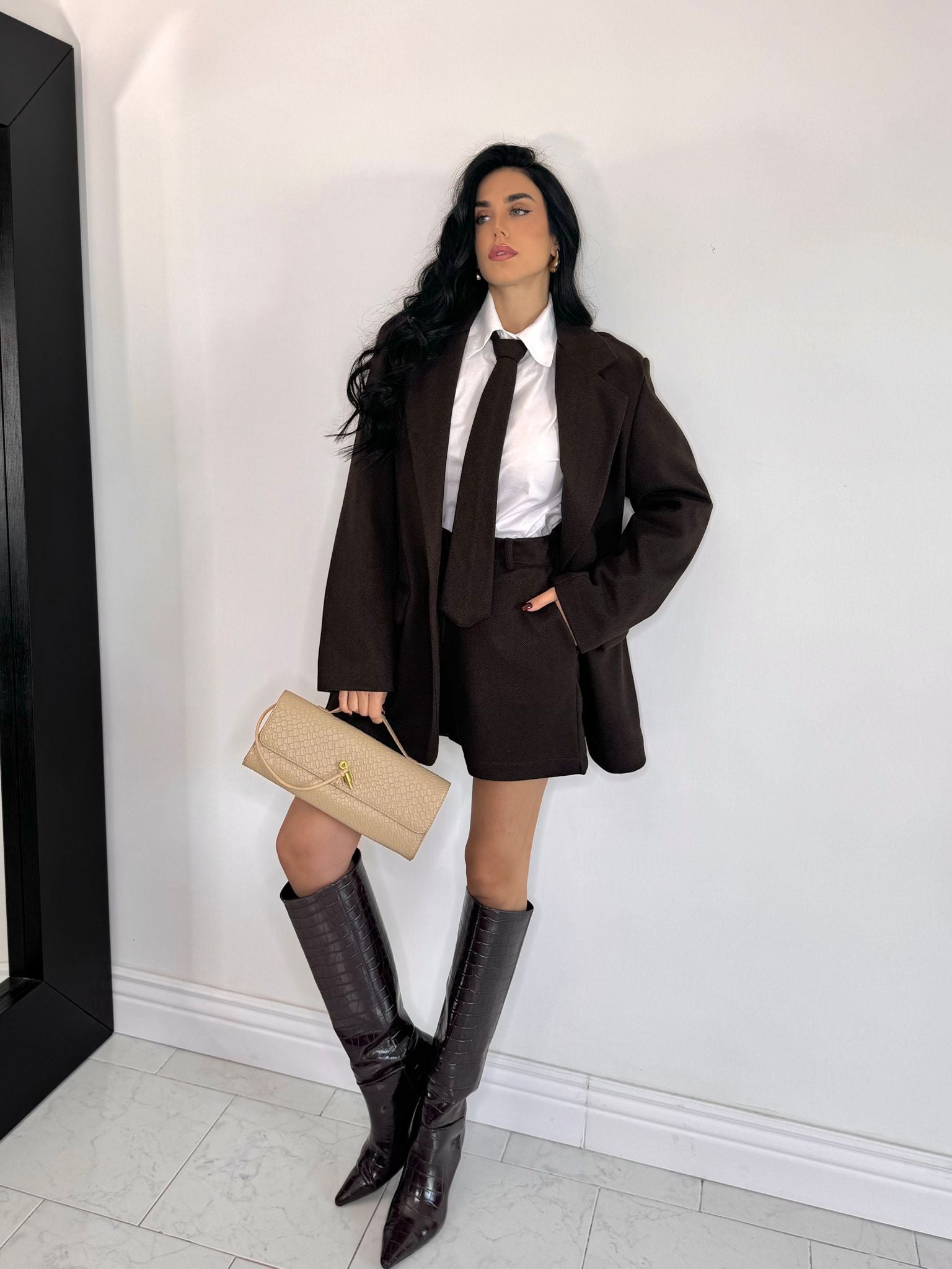 Blazer scozia marrone