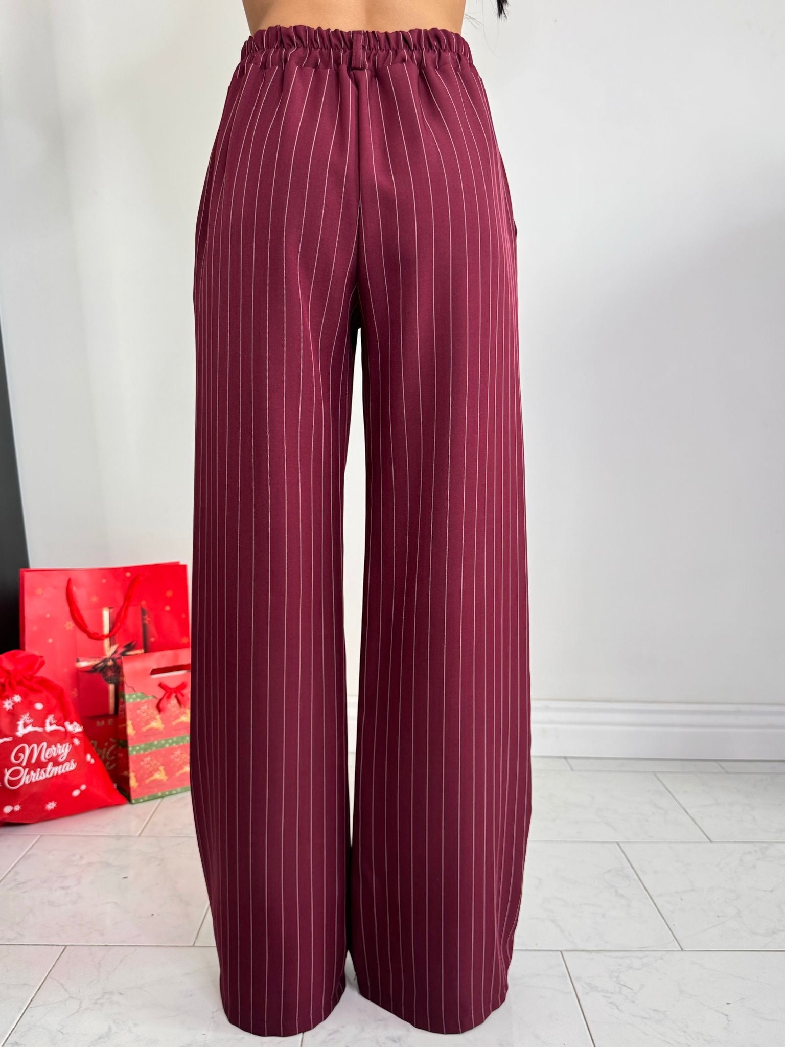 Tailleur gessato top quality bordeaux