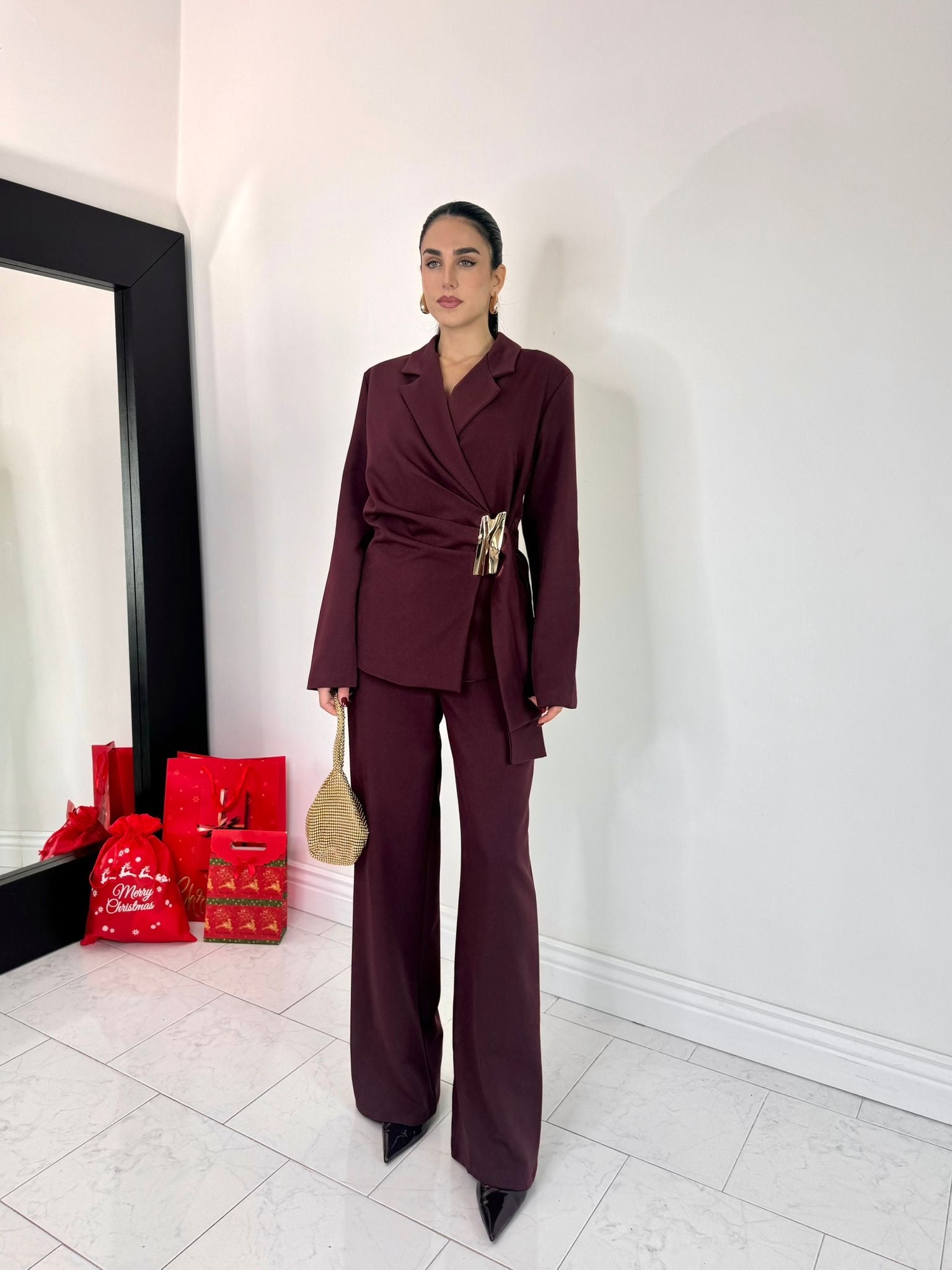 Tailleur holiday elegance bordeaux
