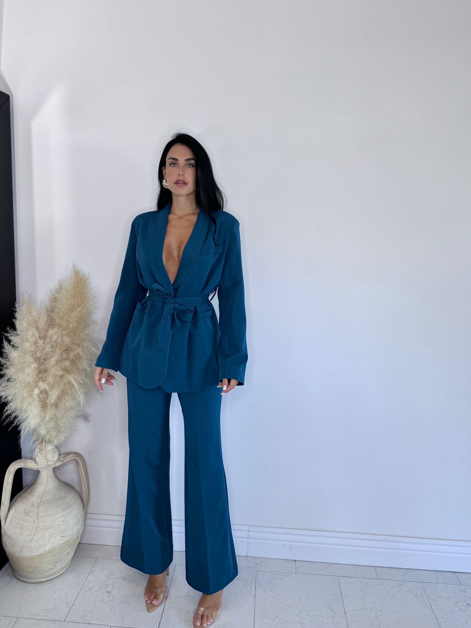 Tailleur classic petrolio