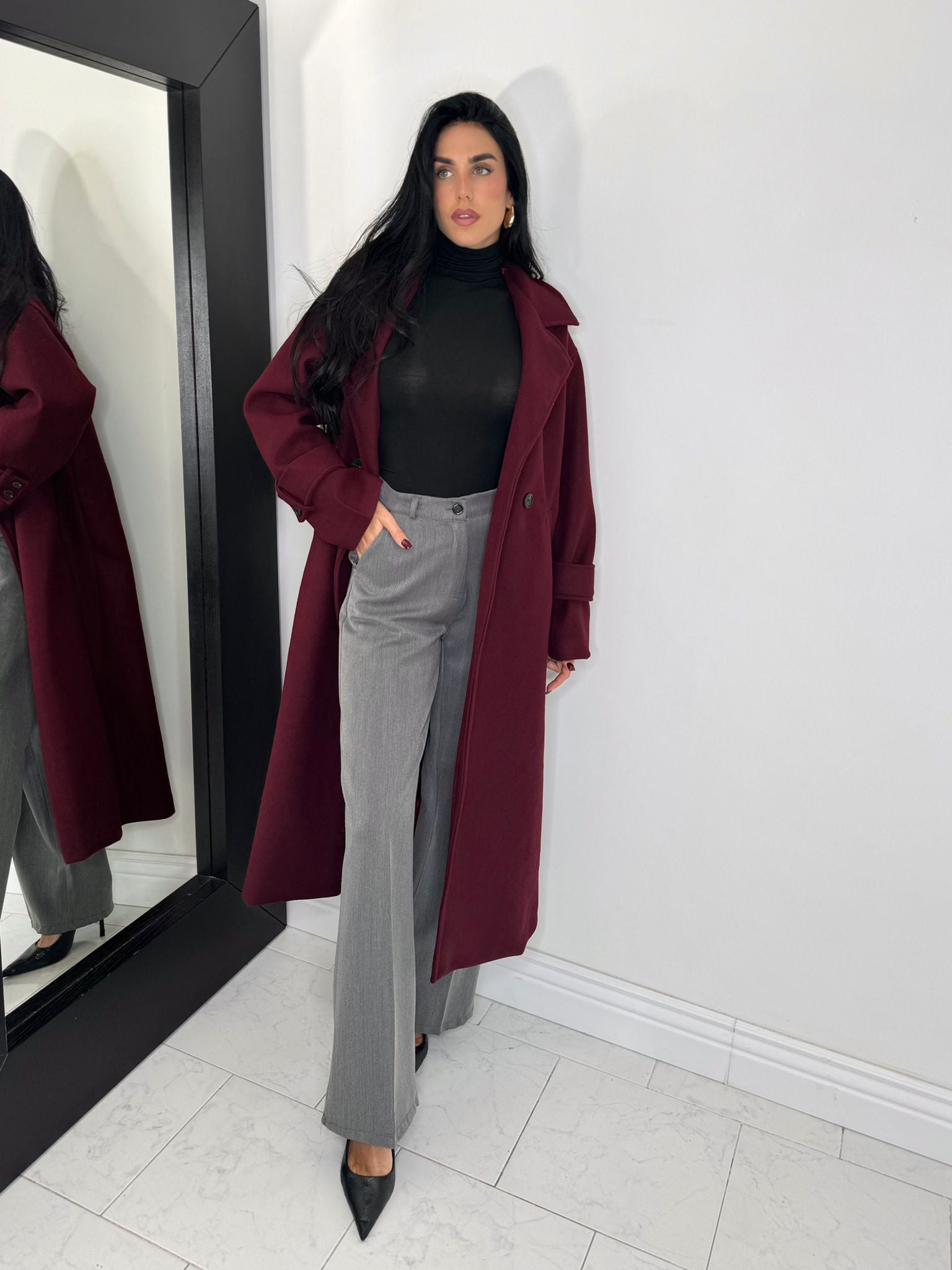 Cappotto Giulia bordeaux