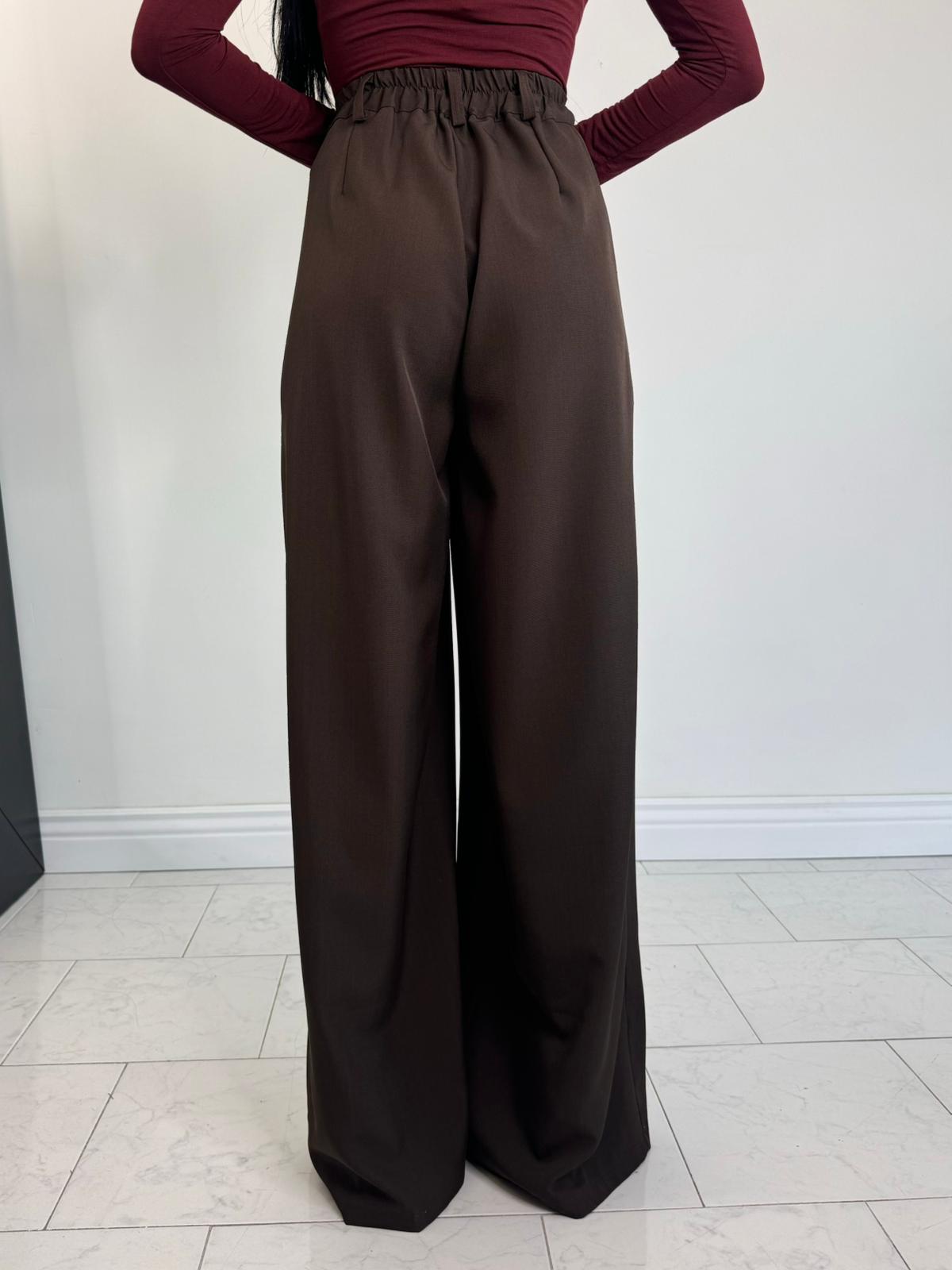Pantalone asimmetrico marrone