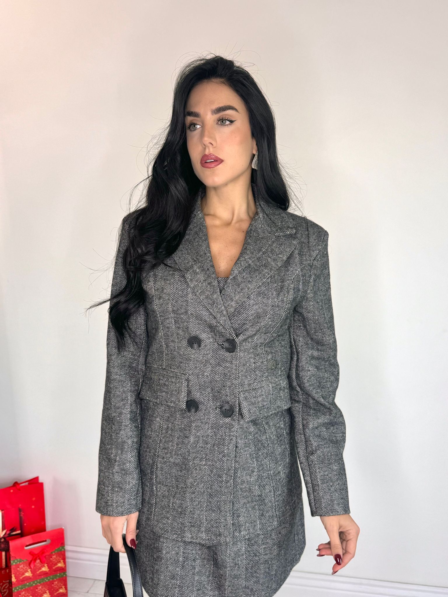 Blazer lana rasata doppiopetto