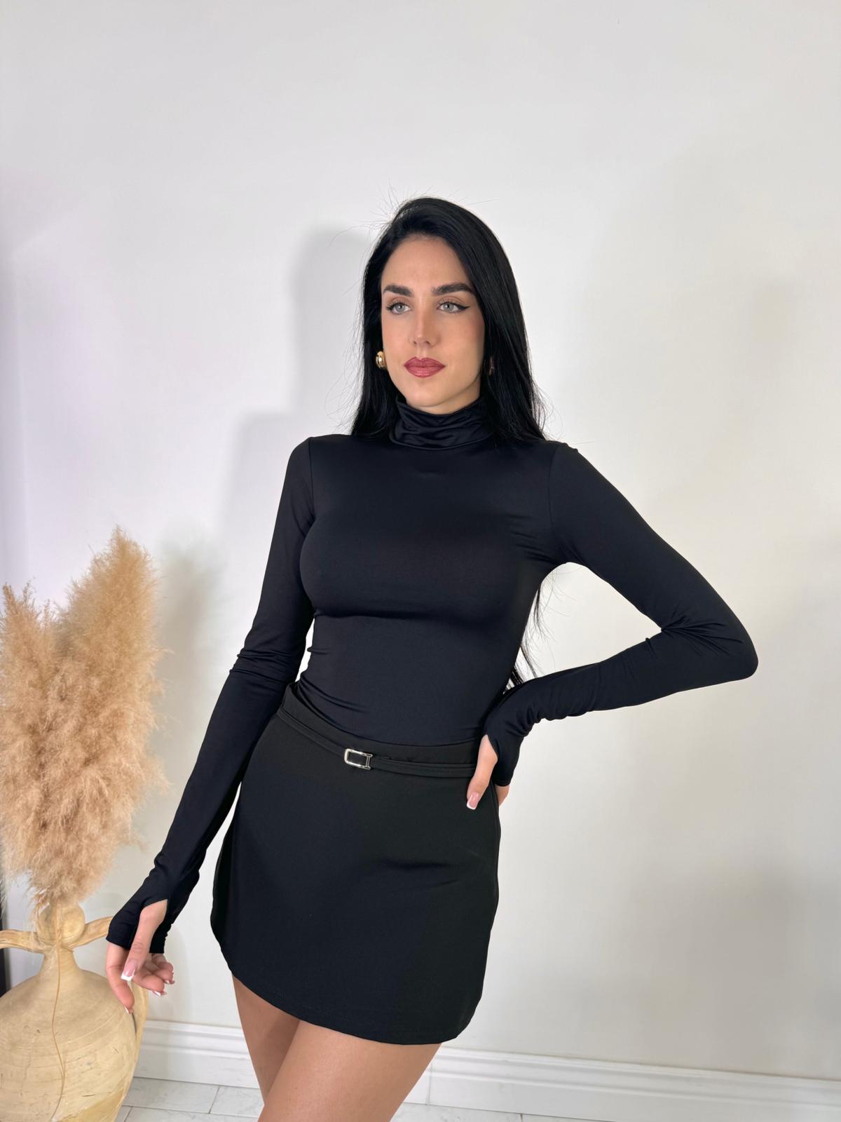 Maglia collo alto nera