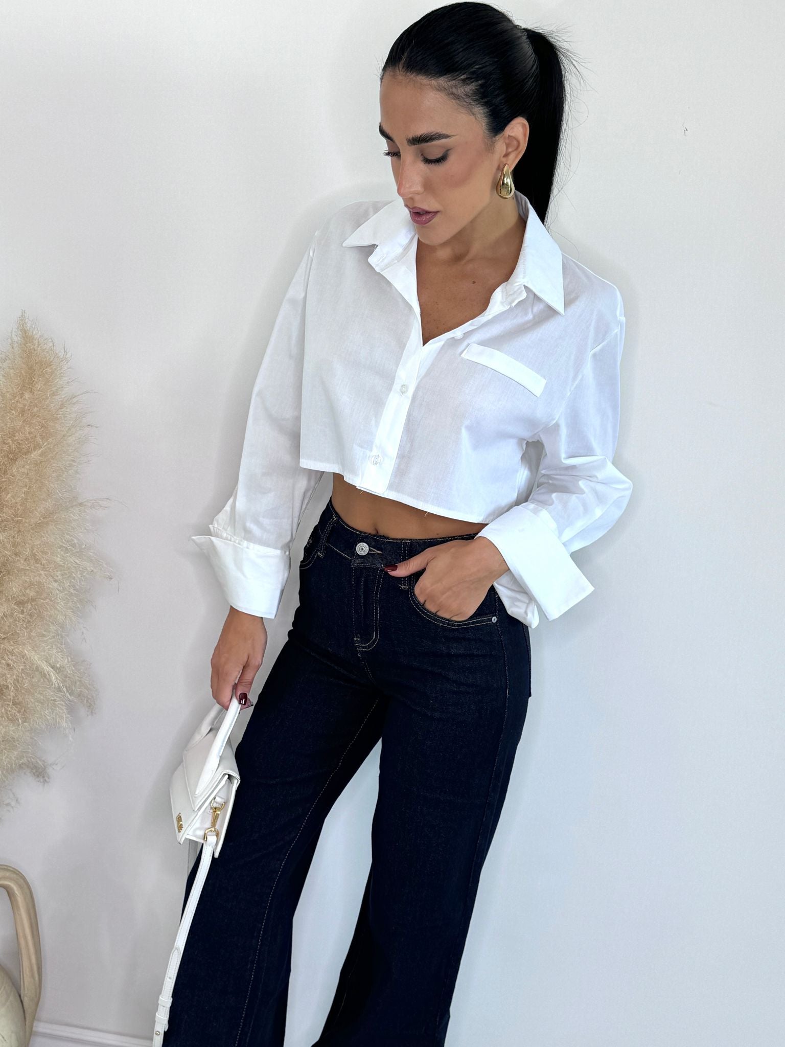 Camicia crop white