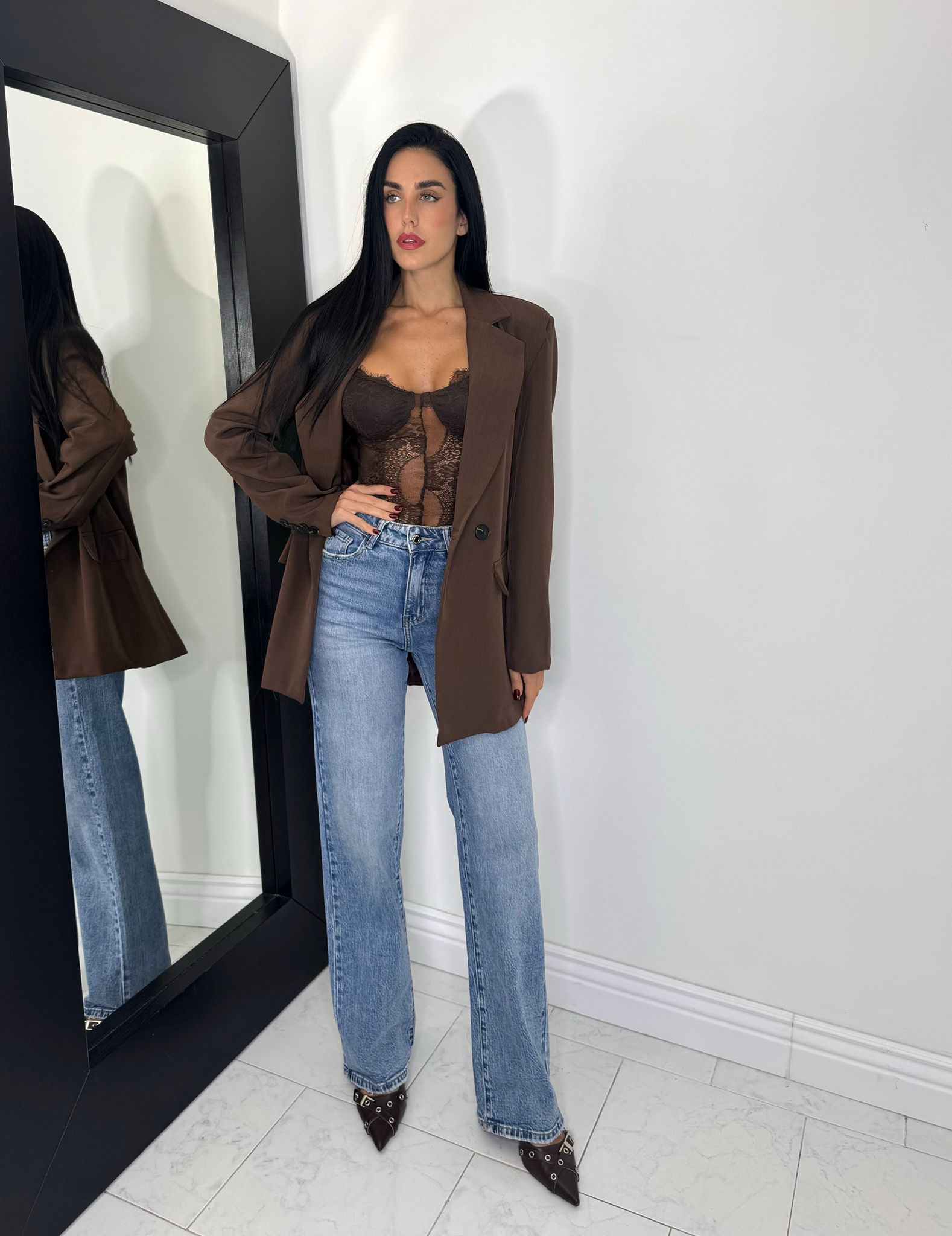 Blazer basic marrone