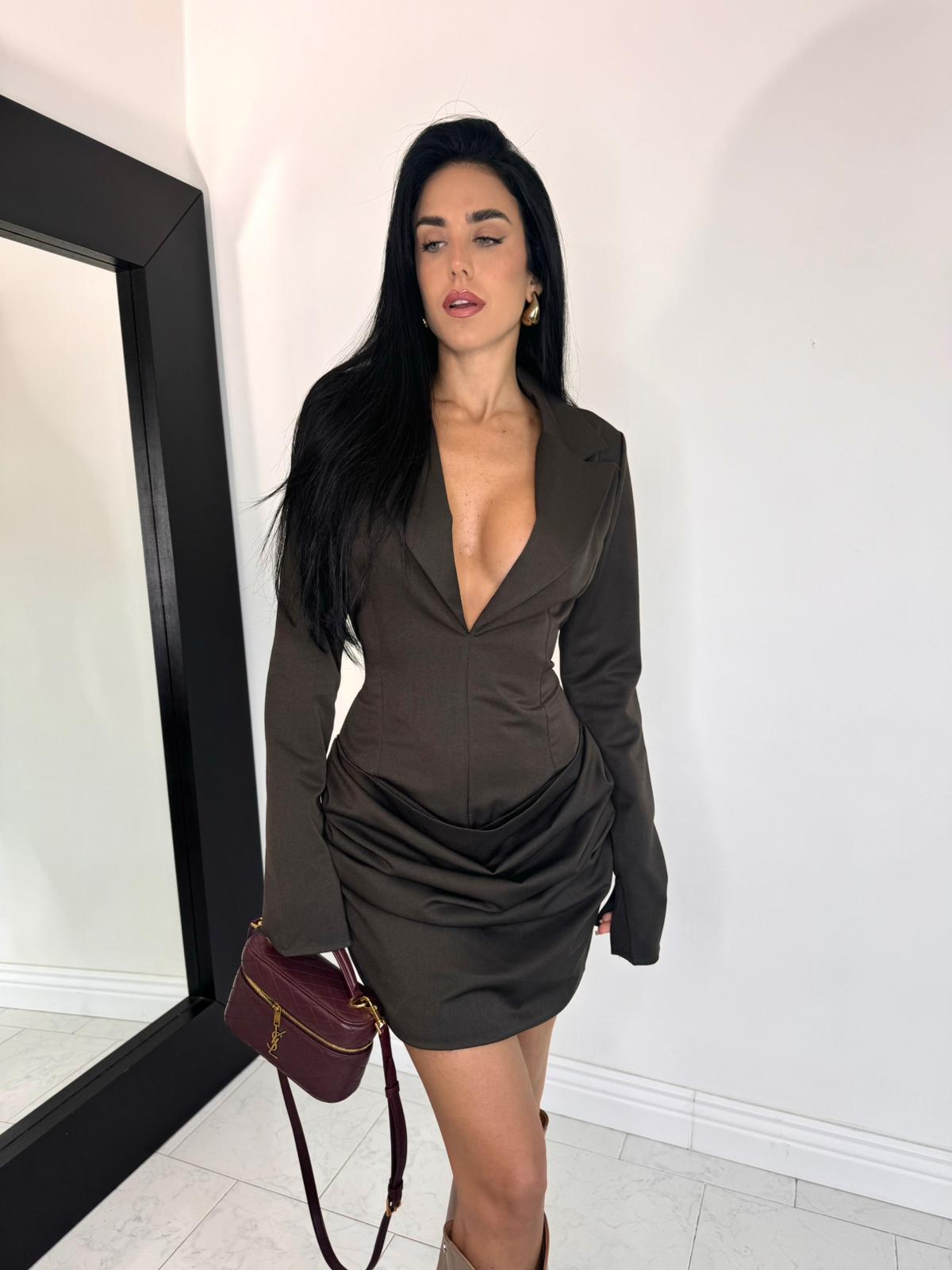 Abito camicia luna marrone