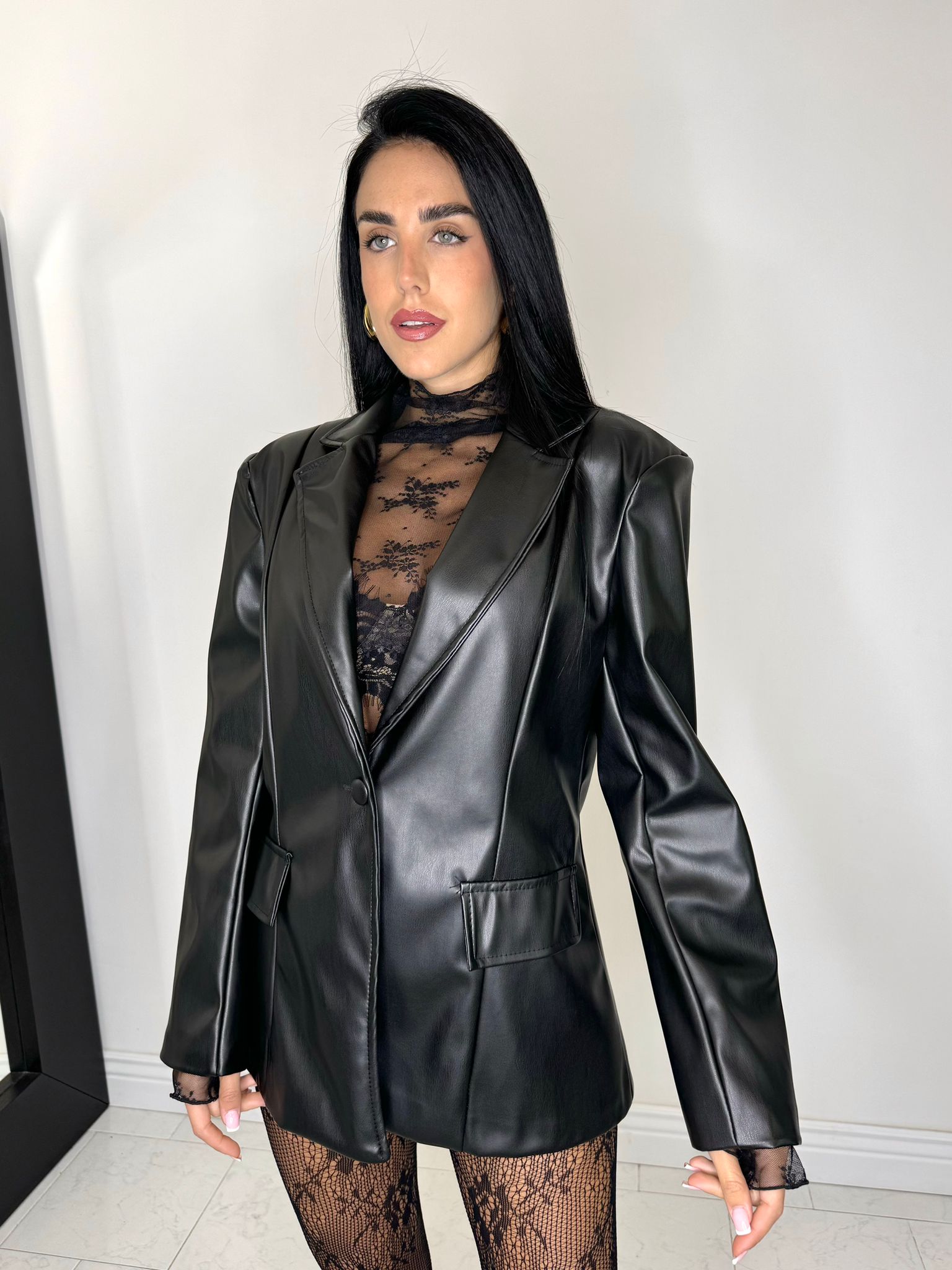 Blazer spalline in ecopelle