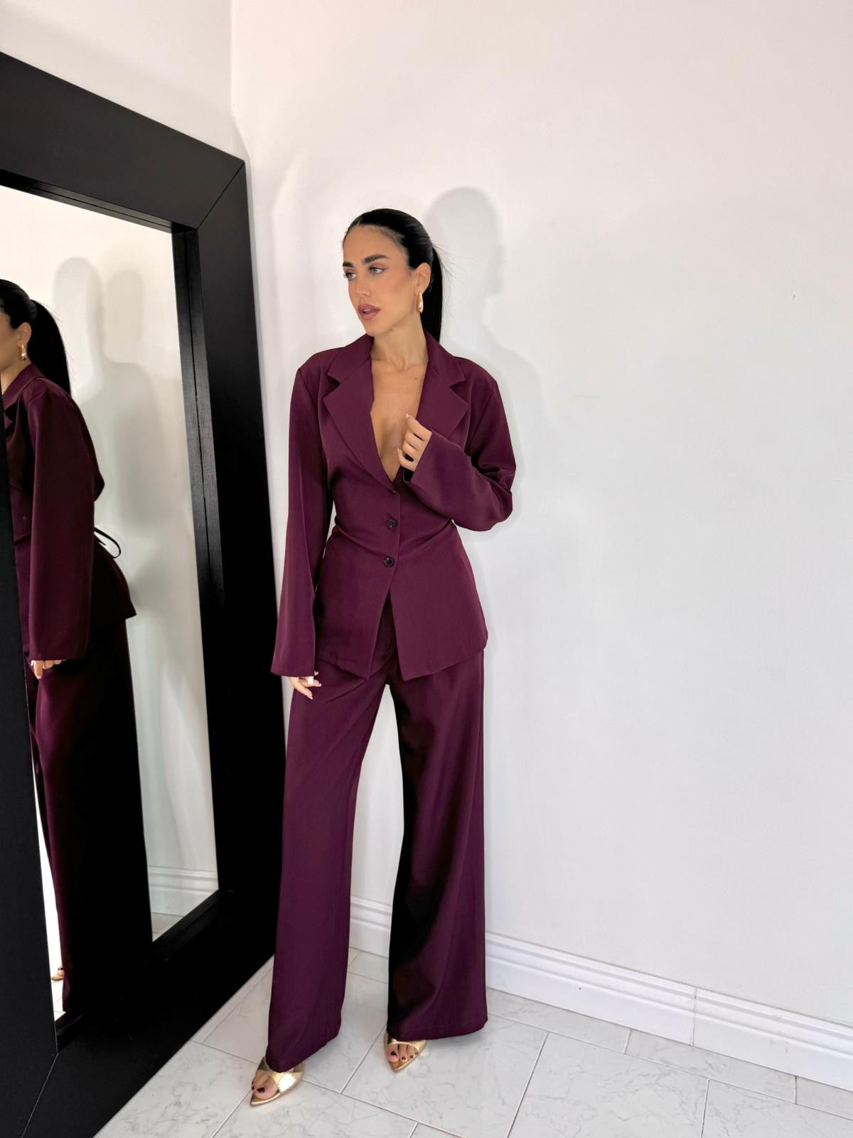 Cord set Diana bordeaux