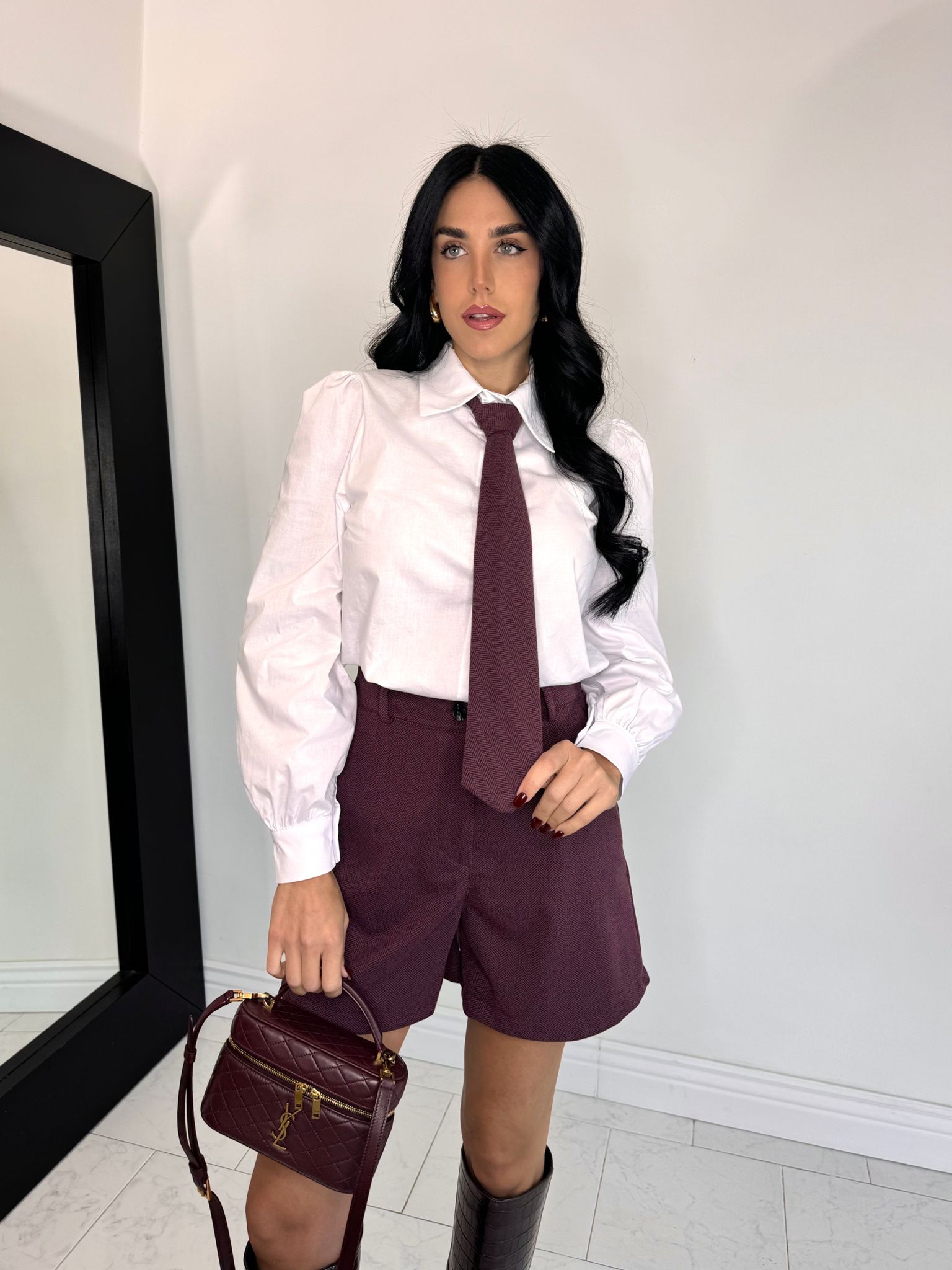 Cord set cravatta bordeaux