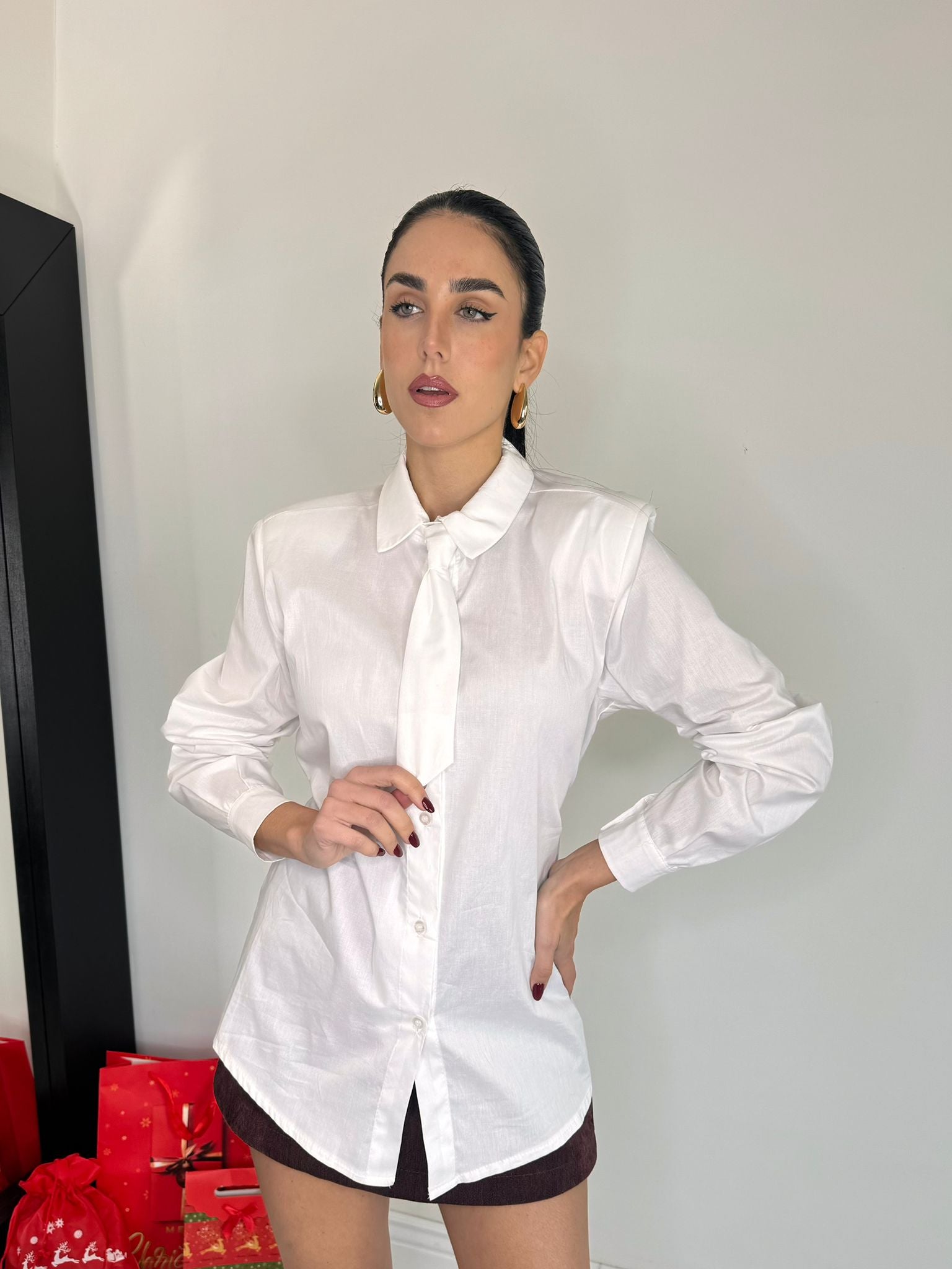 Camicia cravatta white