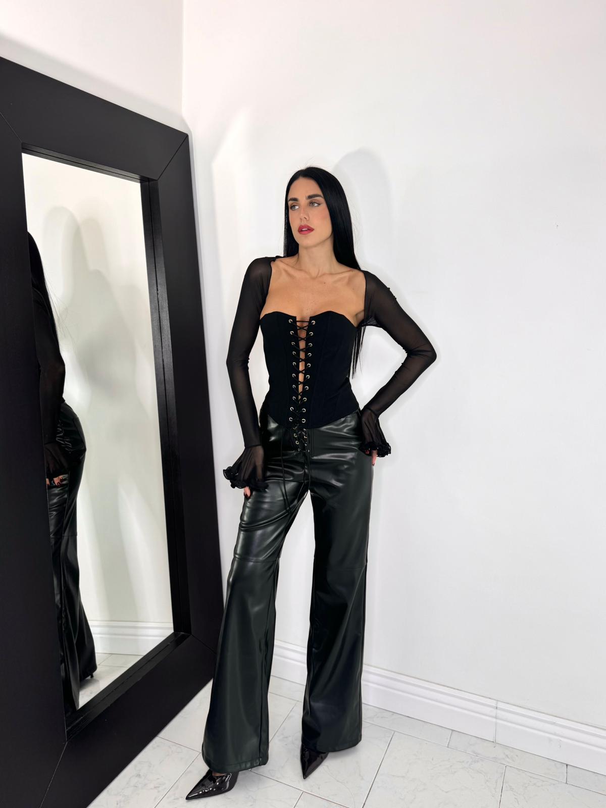 Pantalone incrocio nero