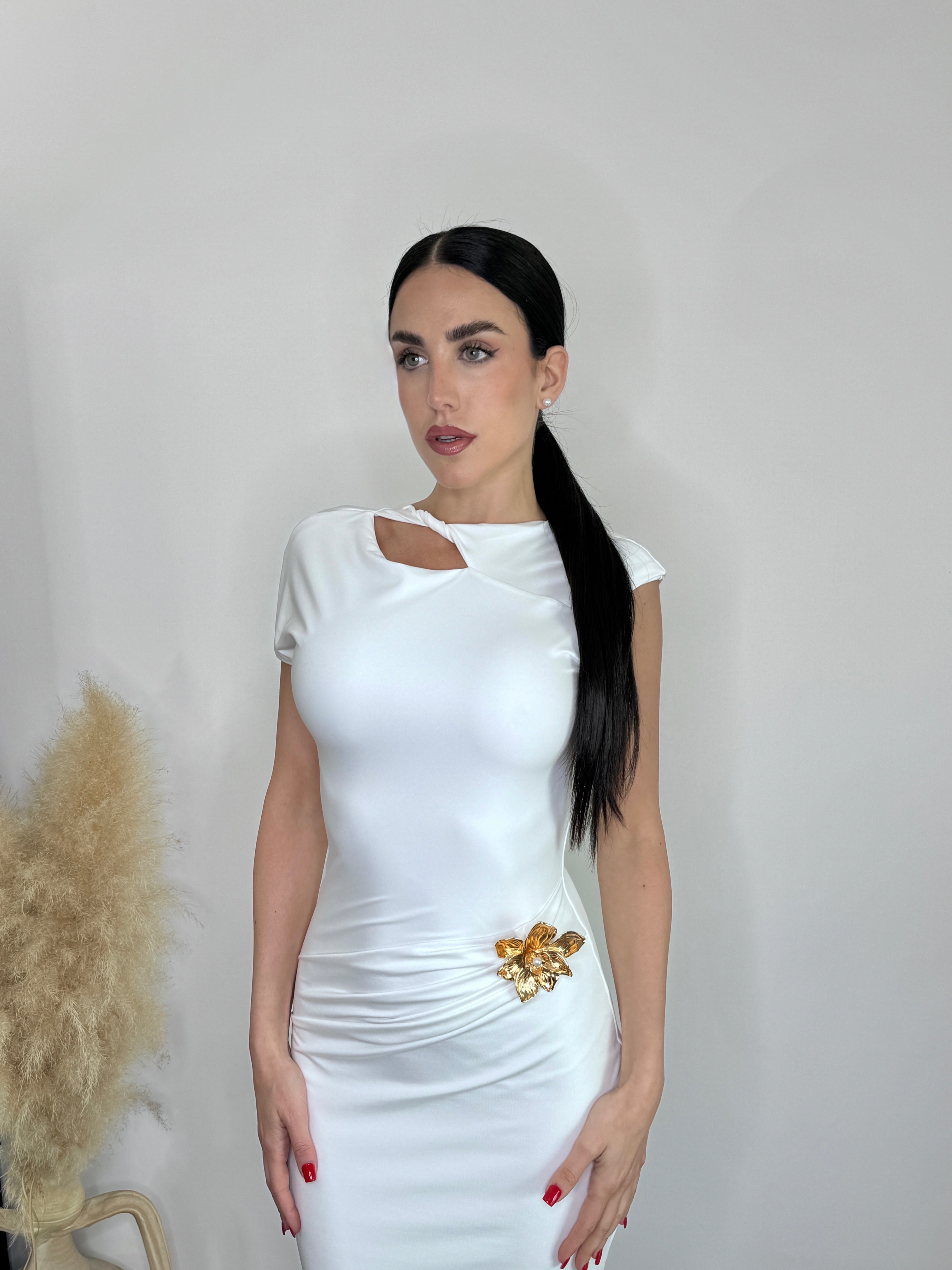 Abito fiore bianco