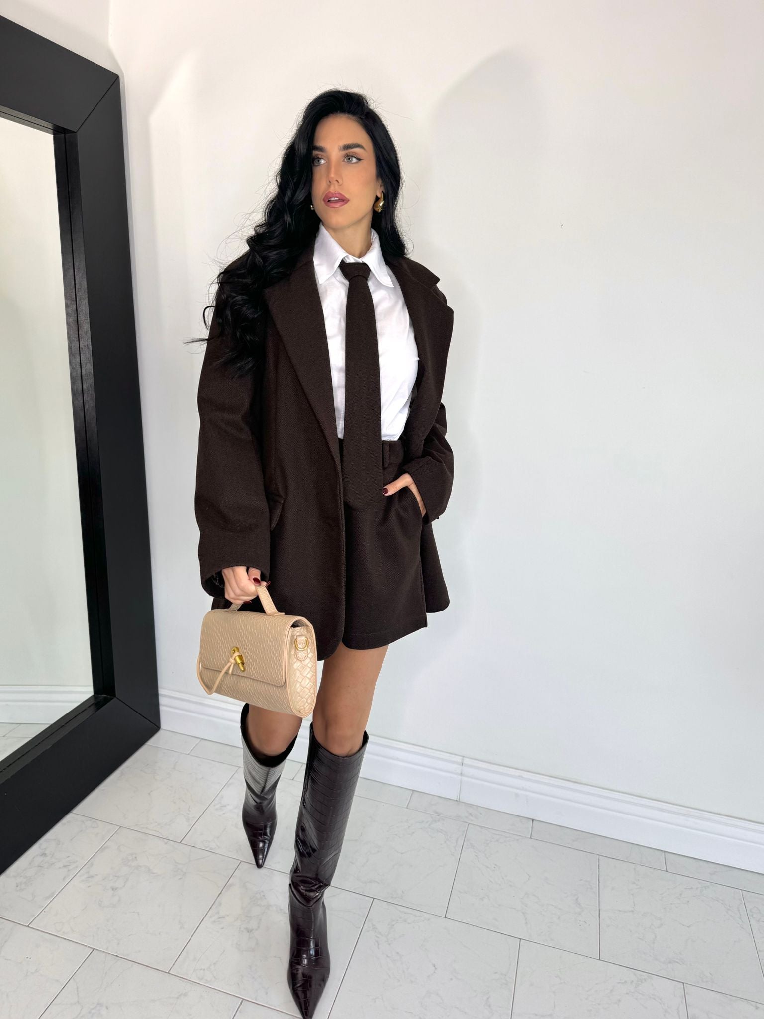 Blazer scozia marrone