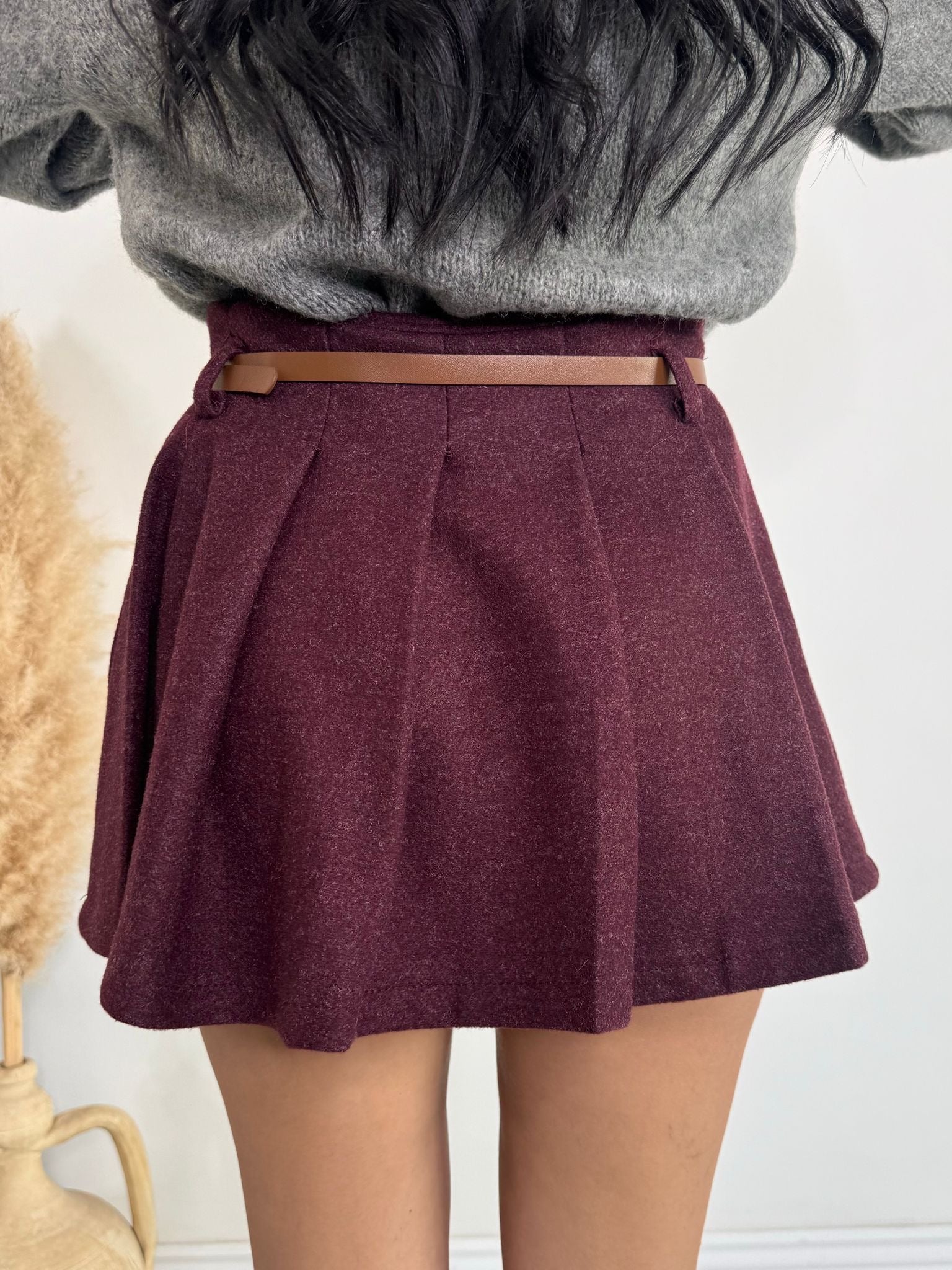 Gonna plissè bordeaux